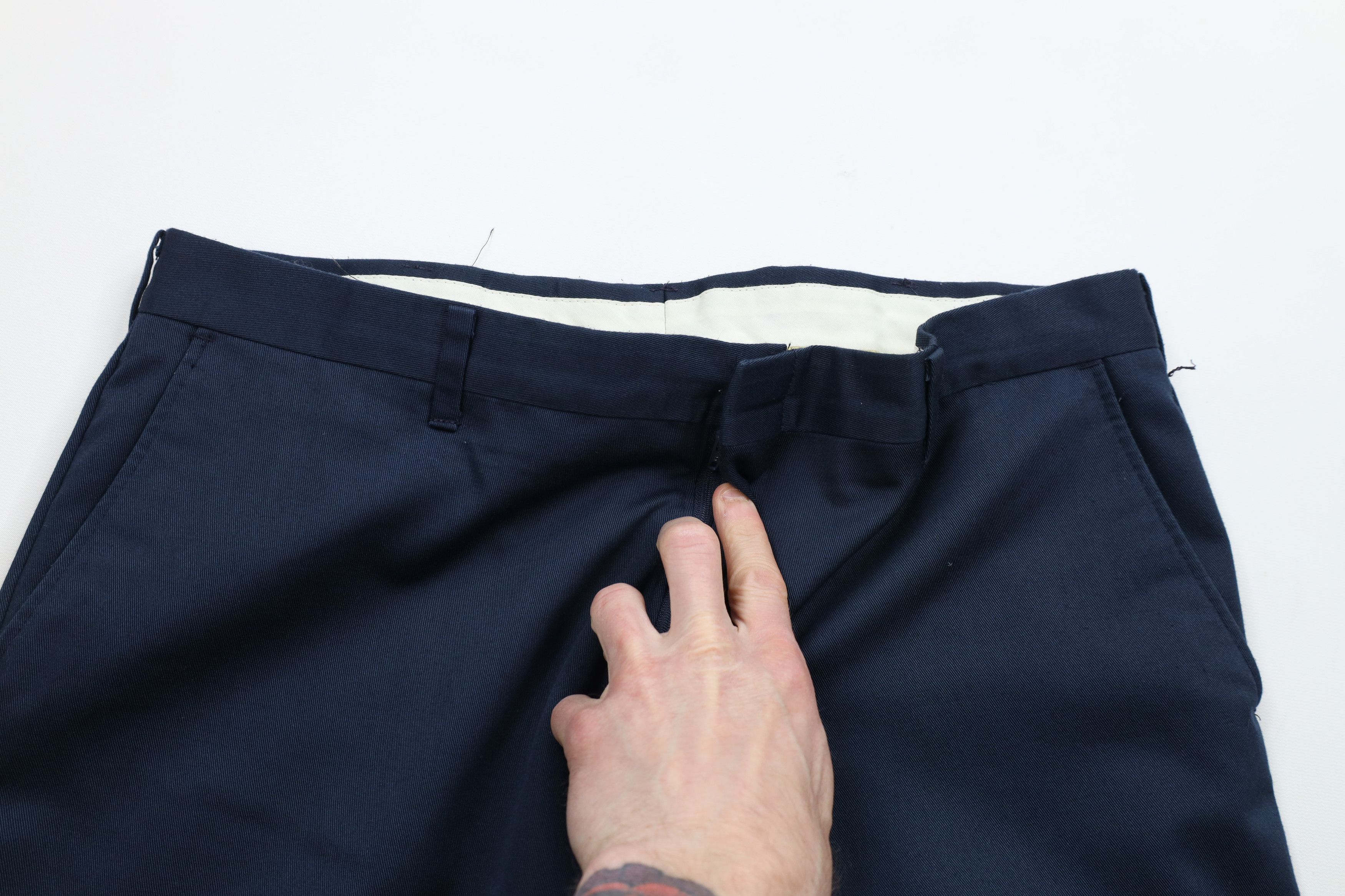 Vintage Vintage 70s Streetwear Flared Wide Leg Chino Pants USA Blue Size US 36 / EU 52 - 6 Thumbnail