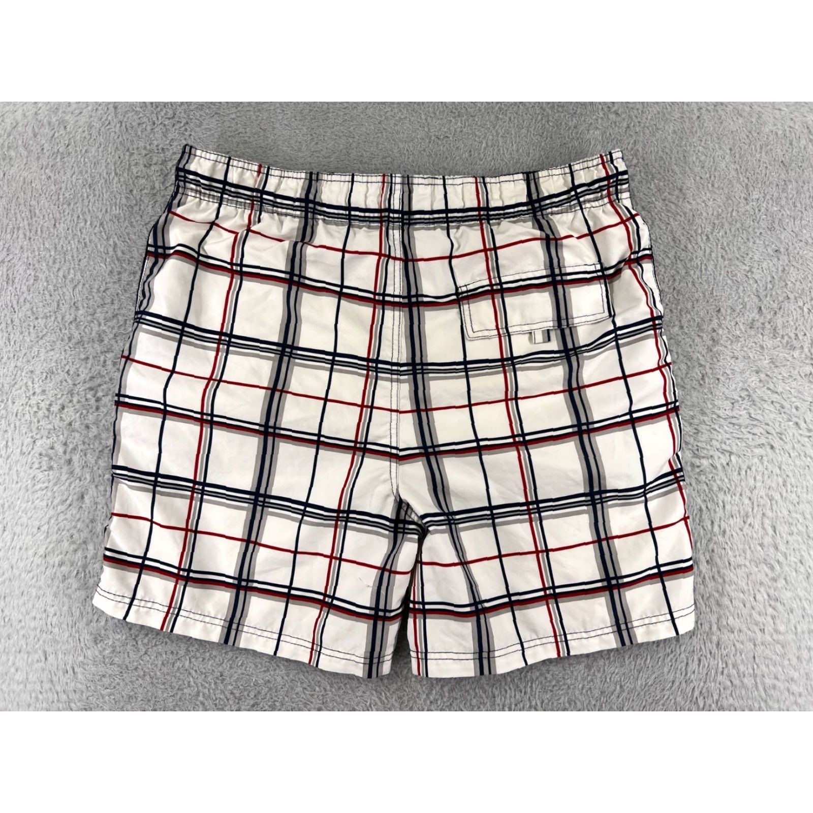 Faded Glory Faded Glory Mens Board Shorts Swim Trunks Medium White Gray Plaid Beach Surf Pants Mens Size US 31 - 2 Thumbnail