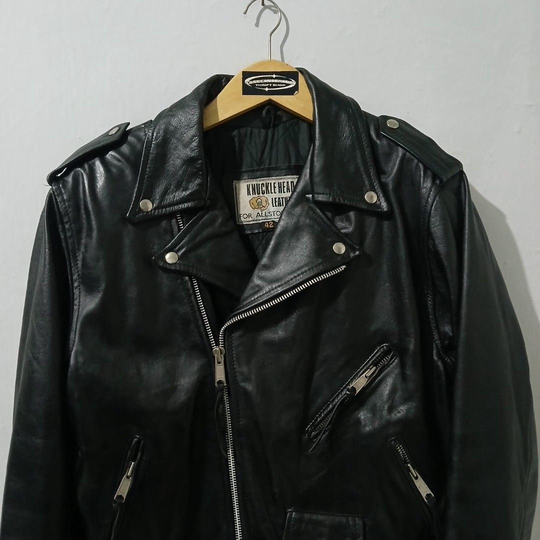 Other Vintage 90s KnuckleHead Leather jacket double rider Size US L / EU 52-54 / 3 - 9 Thumbnail