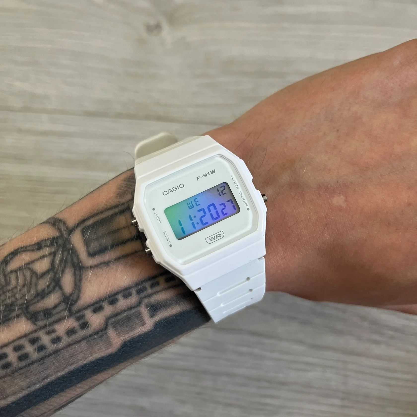 Casio Casio f-91W White & Holo "White Crystal" Digital Watch Size ONE SIZE - 1 Thumbnail
