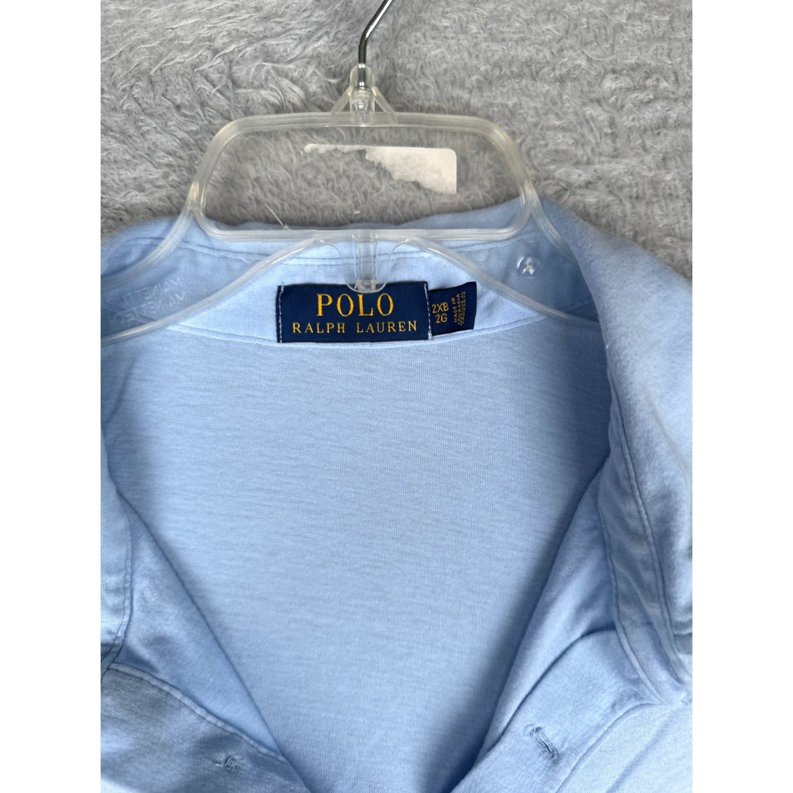 Polo Ralph Lauren Polo Ralph Lauren Shirt Adult 2XB Blue 100% Cotton Short Sleeve Pocket Polo Shirt Mens 2XB Blue Polo Ralph Lauren Shirt Size US XXL / EU 58 / 5 - 7 Thumbnail