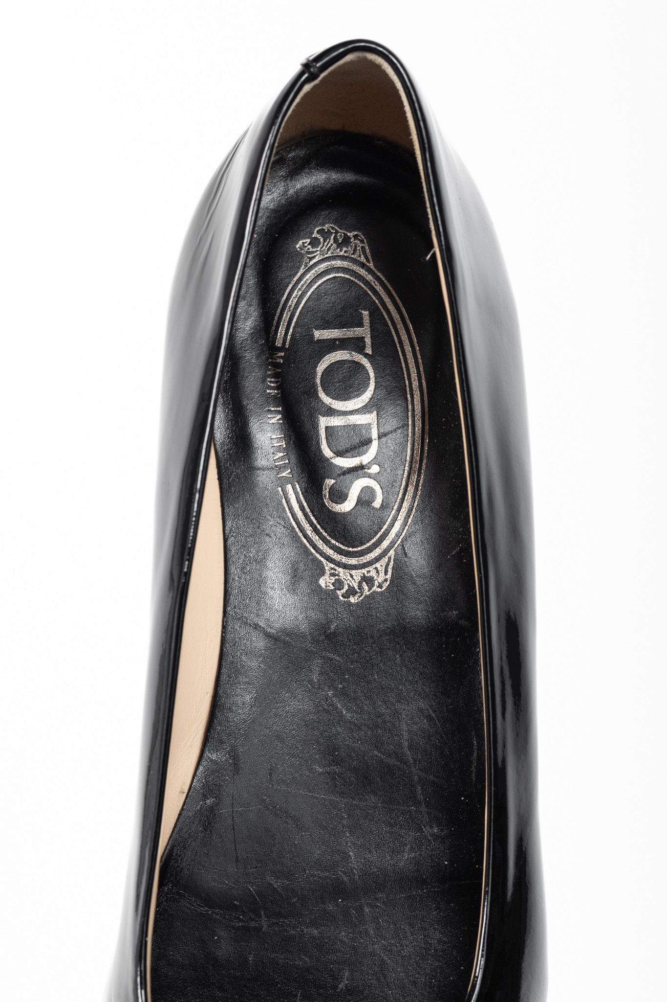 Tod's Tod’s Black Patent-Leather Pointed-Toe Penny Loafers Size US 6.5 / IT 36.5 - 10 Thumbnail