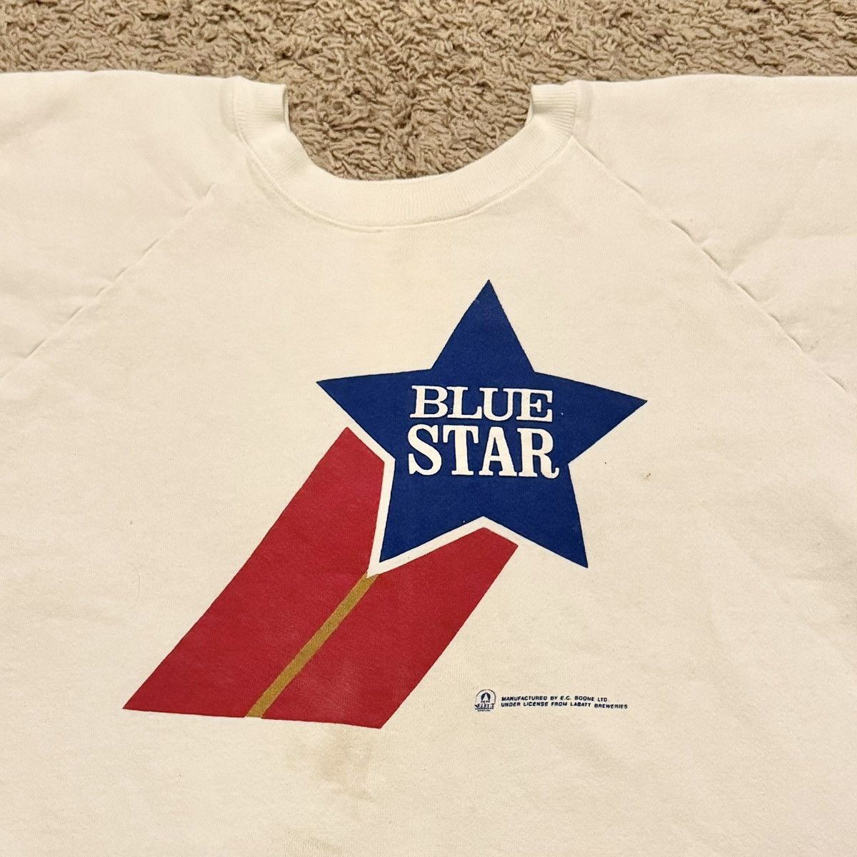 Vintage VINTAGE BLUE STAR BEER SWEATSHIRT! Size US XL / EU 56 / 4 - 3 Thumbnail