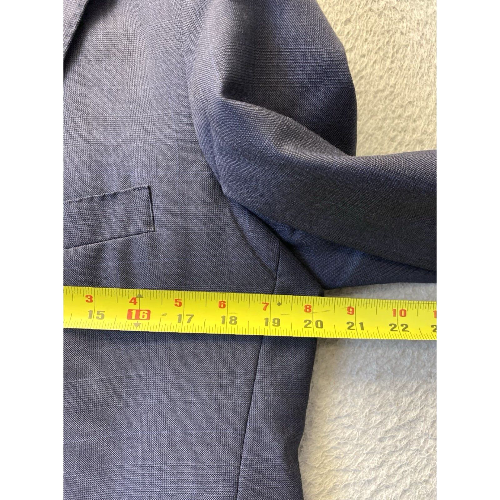 Vintage VINTAGE Tom James Navy Wool Suit Slim 2Btn Executive Collection 40R/35x32 Men’s Suit Size 34R - 3 Thumbnail