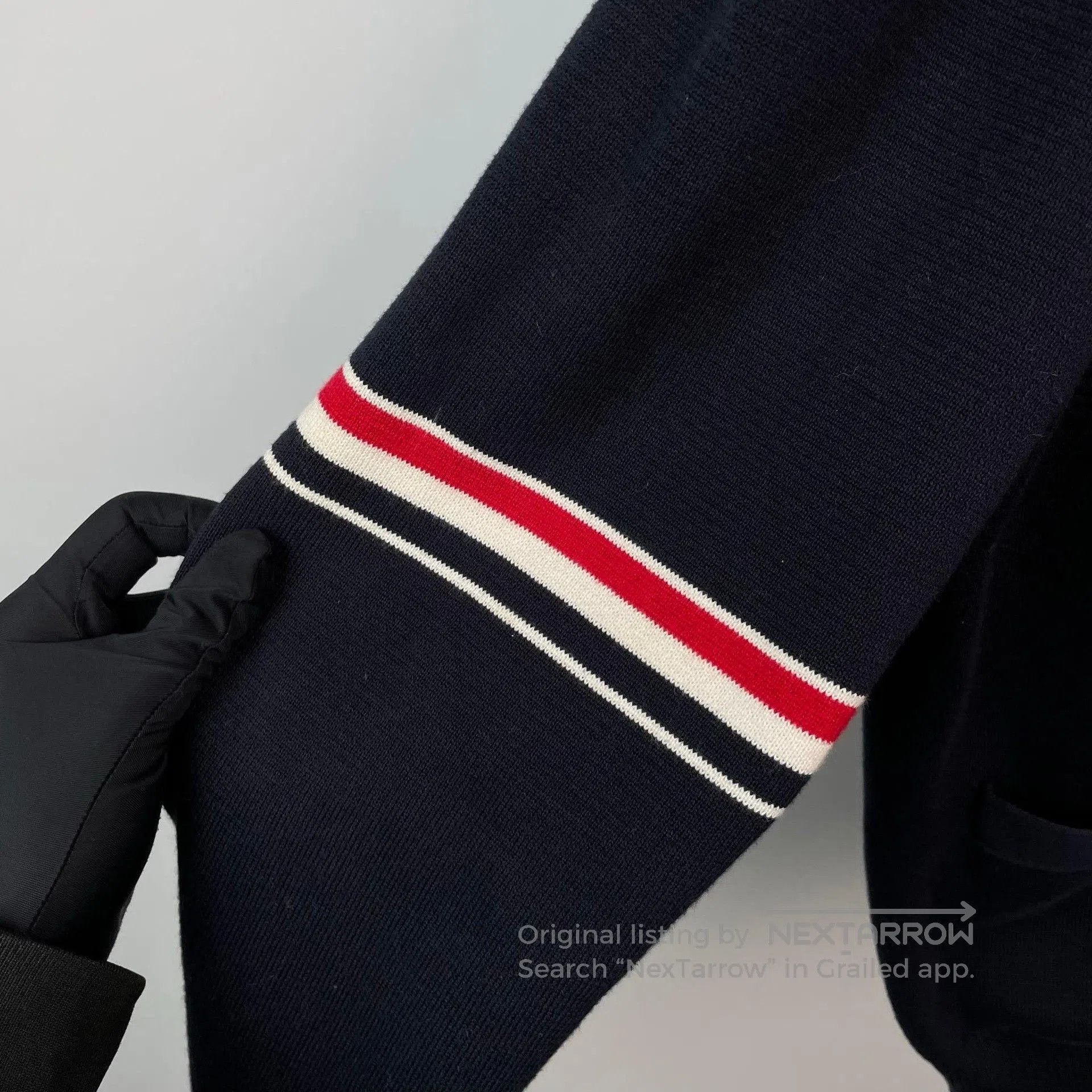 Thom Browne Thom Browne Dark Blue Striped Sleeve Cardigan. Size US S / EU 44-46 / 1 - 7 Thumbnail