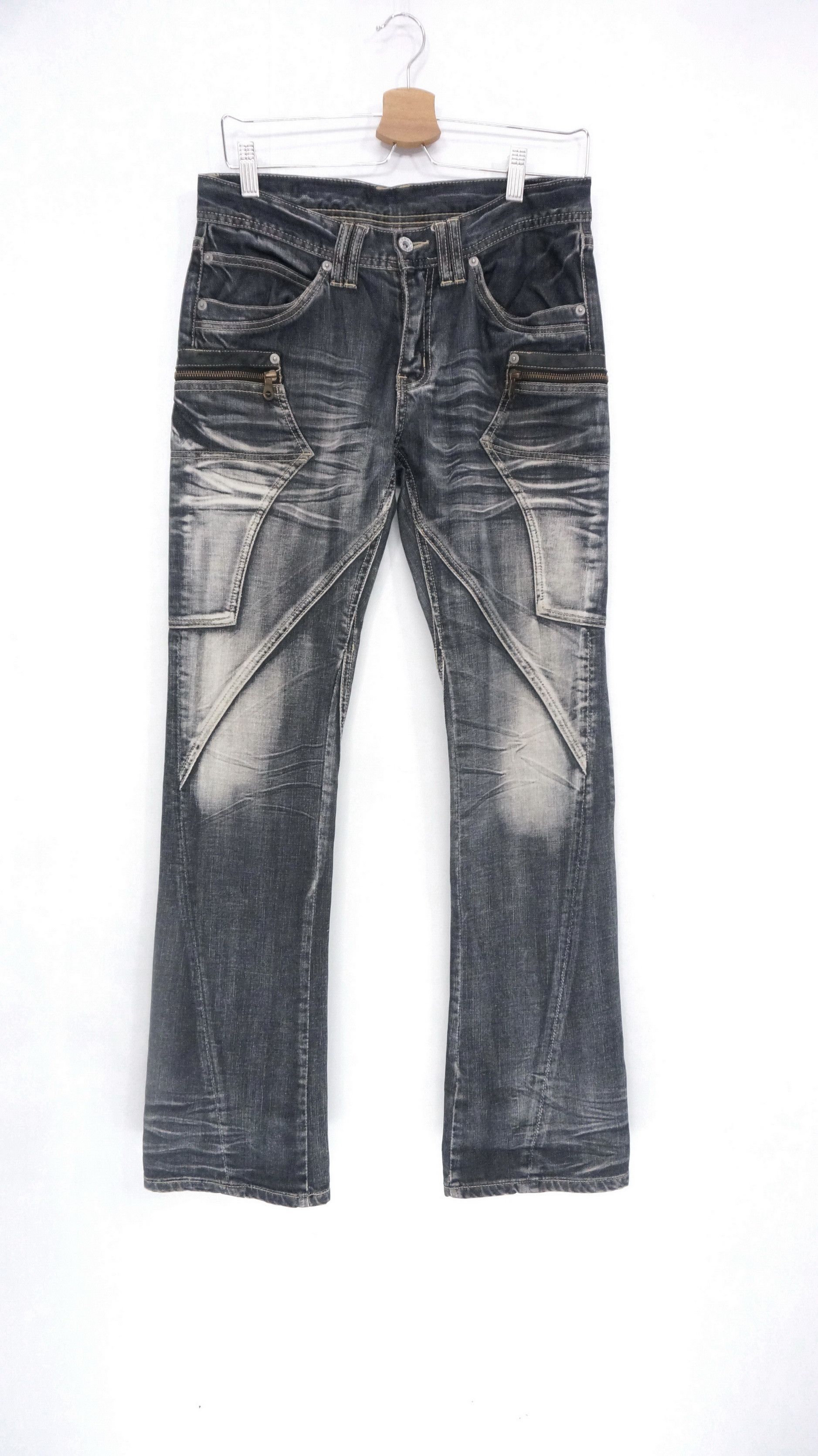 00s archive L.G.B. coated flare denim