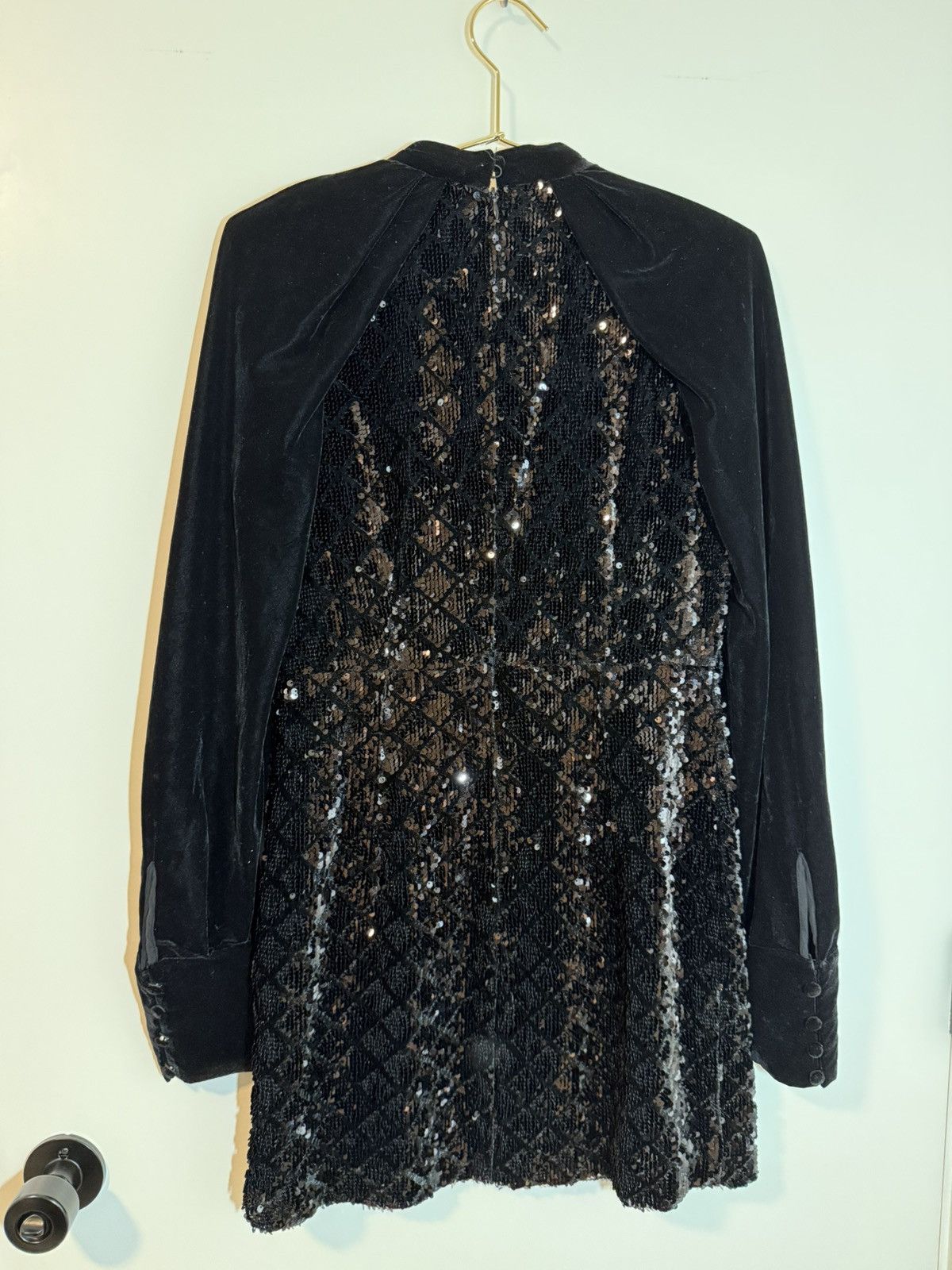 Zara Zara sequin velvet black dress Size S / US 4 / IT 40 - 7 Thumbnail