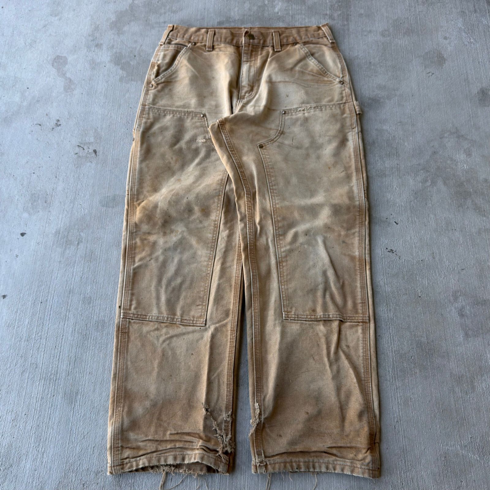 Carhartt × Vintage Vintage Y2K Carhartt brown double knee work carpenter pants Size US 29 - 1 Thumbnail