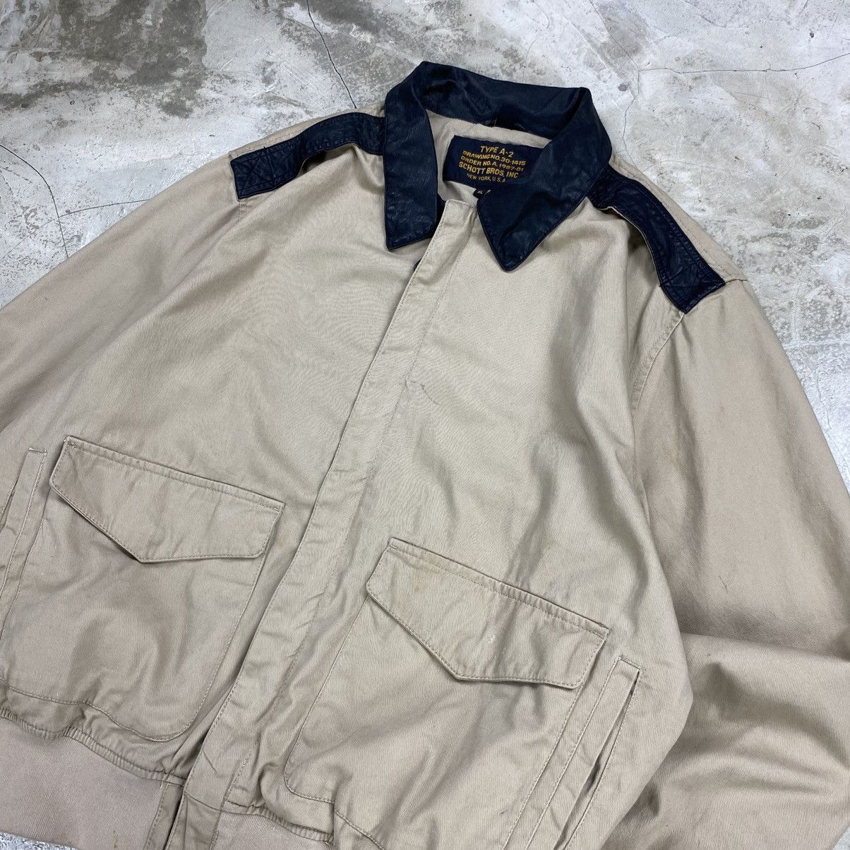 Schott Bros Type A-2 Military Style Bomber Flight Leather Strip Size US XL / EU 56 / 4 - 2 Thumbnail