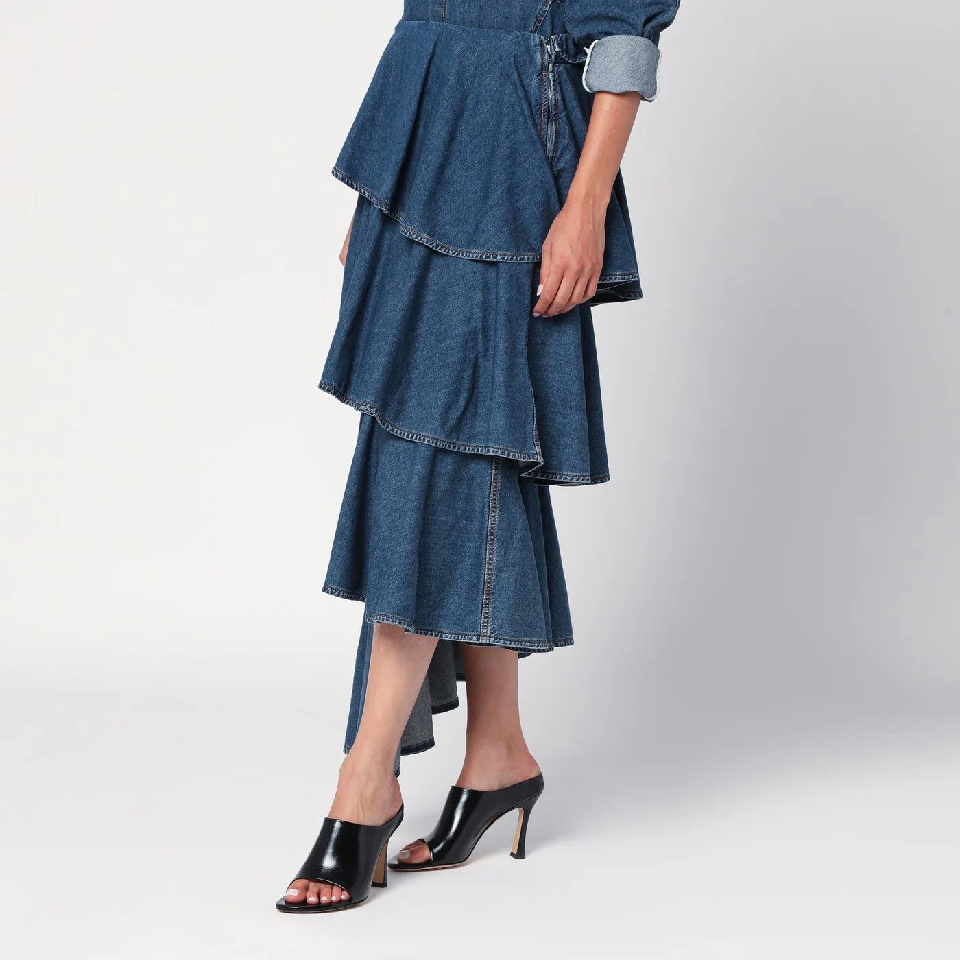 Alaia o1d2blof0426 Denim Skirt in Blue Size 27" / US 4 / IT 40 - 3 Thumbnail
