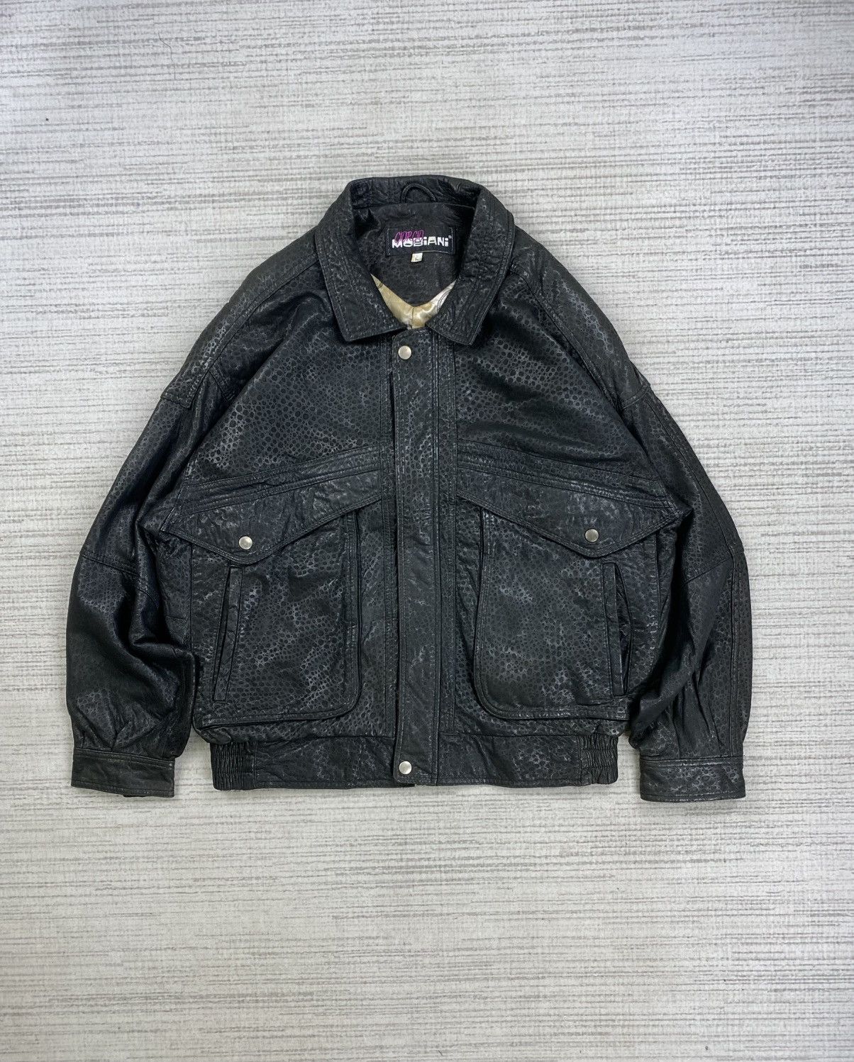 Leather Vintage Giorgio Mobiani Bombers Leather Jacket Size US L / EU 52-54 / 3 - 1 Thumbnail