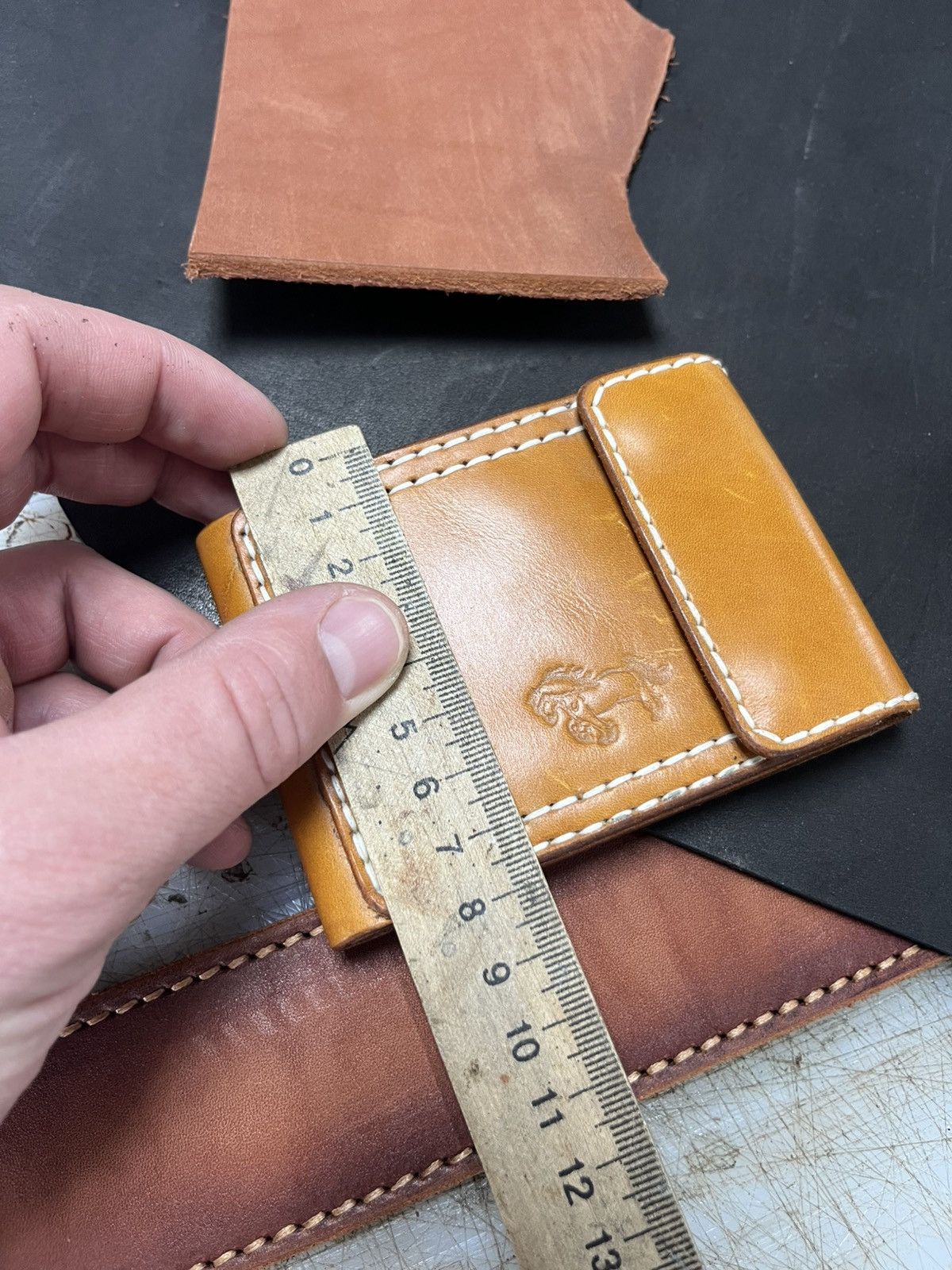 Other Handmade Leather Wallet Card Holder Brown Slim Bifold Craft Size ONE SIZE - 12 Thumbnail