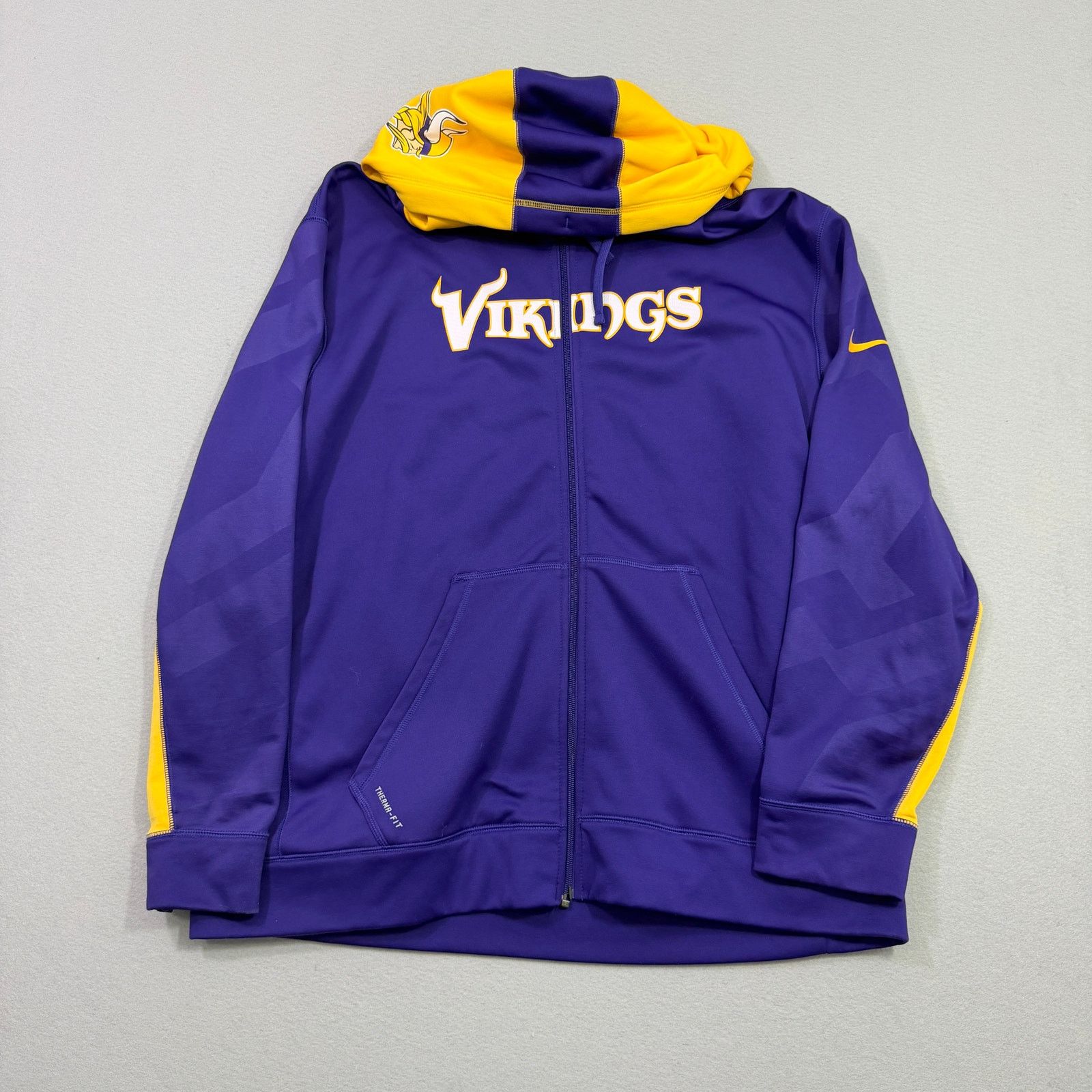 Nike Nike Minnesota Vikings Full Zip Hoodie 2XL Purple Yellow Size US XXL / EU 58 / 5 - 1 Thumbnail