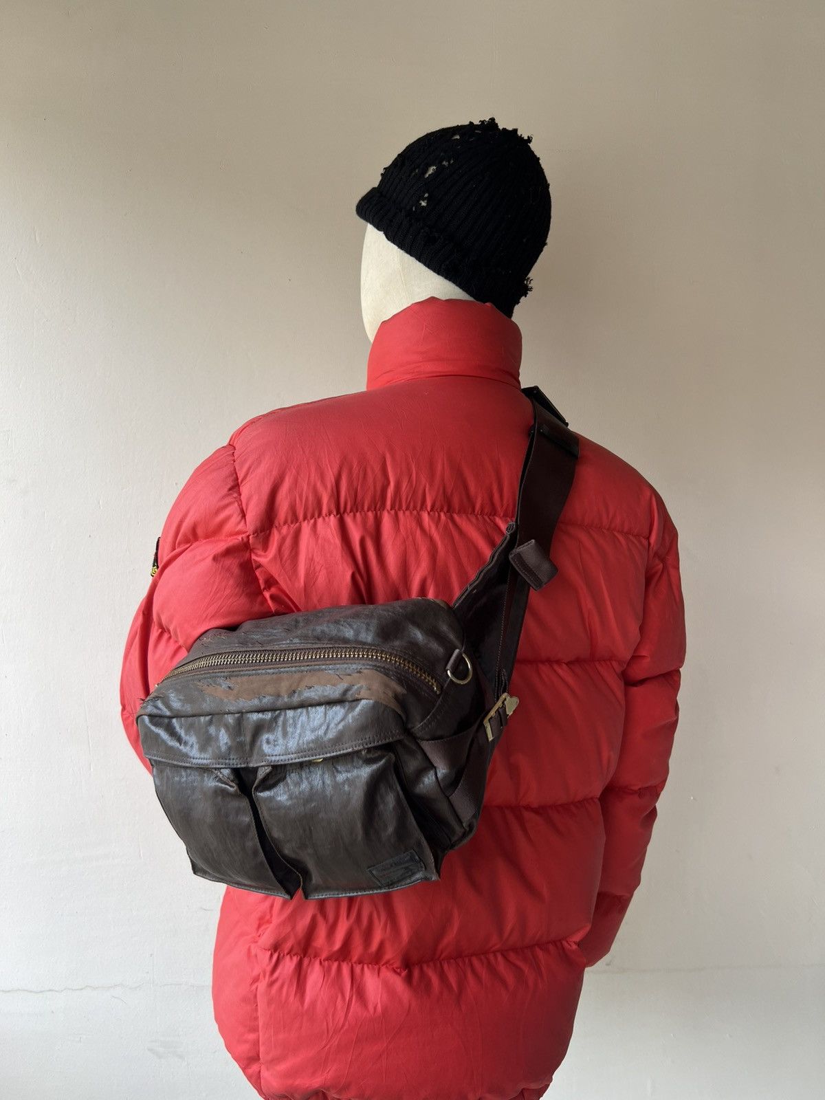 Porter Distressed Porter by Yoshida Peel off Coated Chest Waist Bag Size ONE SIZE - 2 Thumbnail