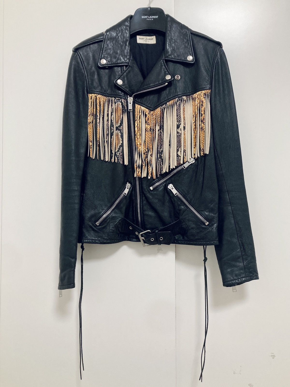 Saint Laurent Paris SAINT LAURENT PARIS BY HEDI SLIMANE 16SS PYTHON LEATHER JKT Size US S / EU 44-46 / 1 - 2 Thumbnail