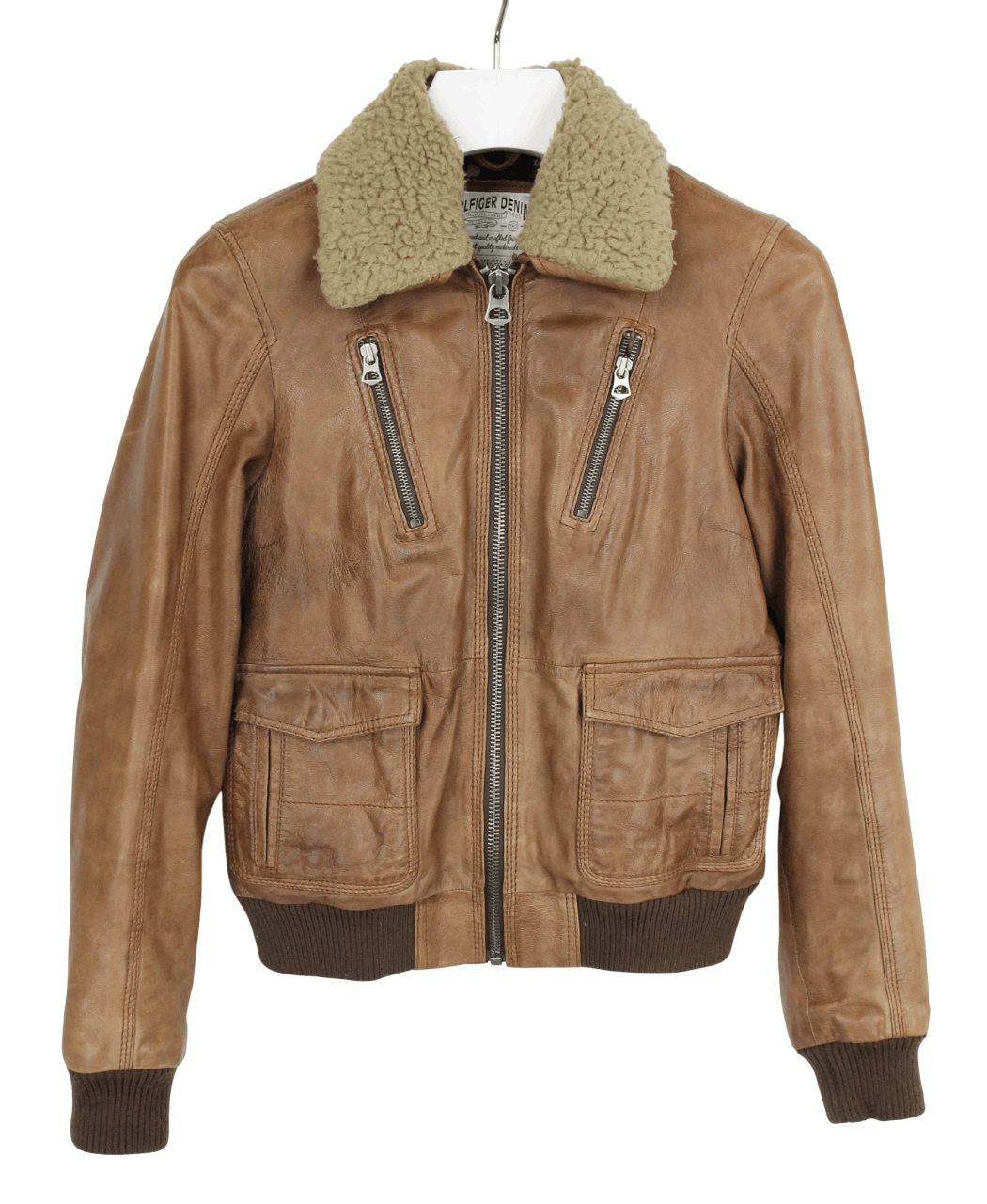 Tommy Hilfiger TOMMY HILFIGER Denim Jacket Women's MEDIUM Leather Fluffy Size M / US 6-8 / IT 42-44 - 1 Thumbnail