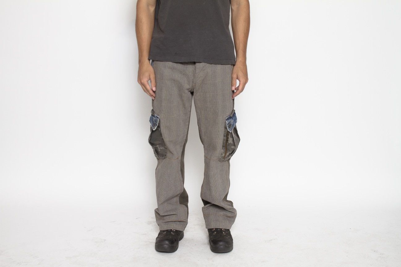 Vintage TAN PLAID, GREEN, CAMO, AND DENIM CARGO PANTS BY 40WEFT Size US 34 / EU 50 - 3 Thumbnail