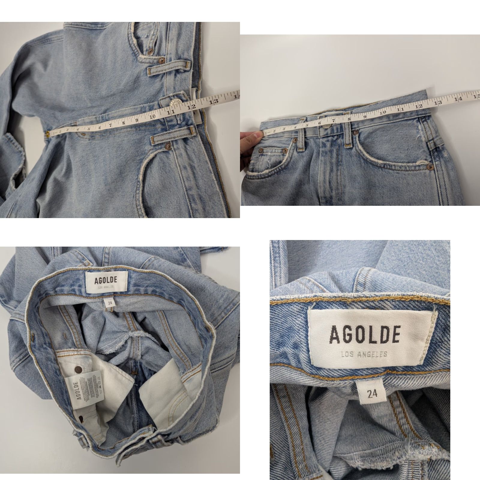 Agolde AGolde High Rise Pinch Waist Denim Jeans Size 24 Light Blue A095-1141 Jeans Women 5-Pocket Slim Casual 24 Blue Size 42" / US 20 - 8 Thumbnail