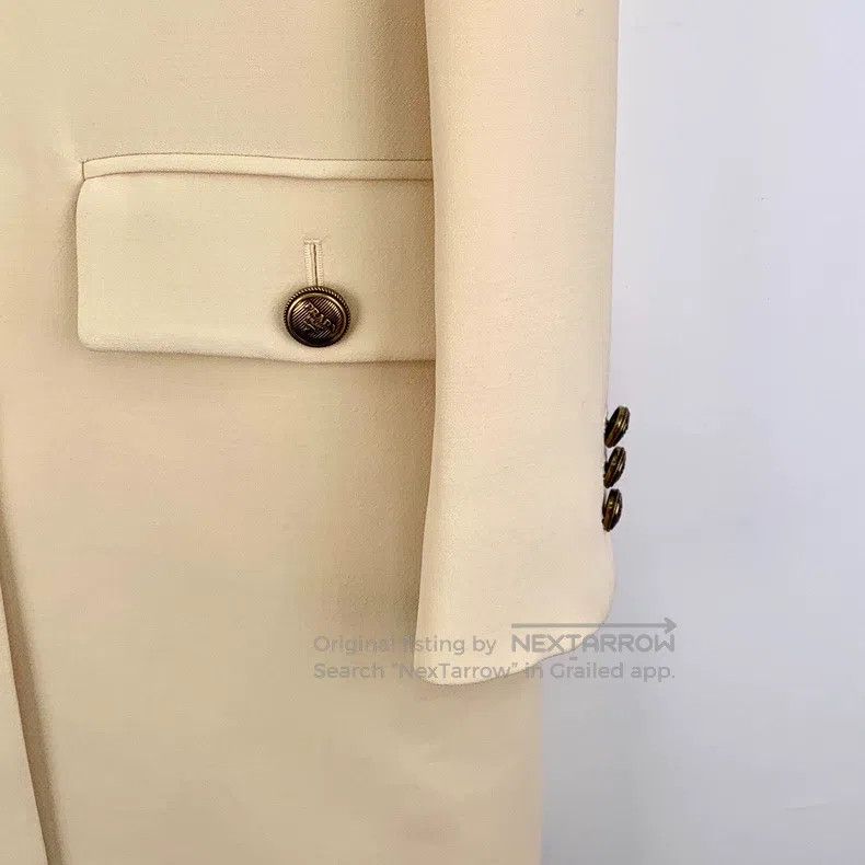 Prada Prada 22 beige wool round-neck single-breasted long-sleeve Size XS / US 0-2 / IT 36-38 - 4 Thumbnail