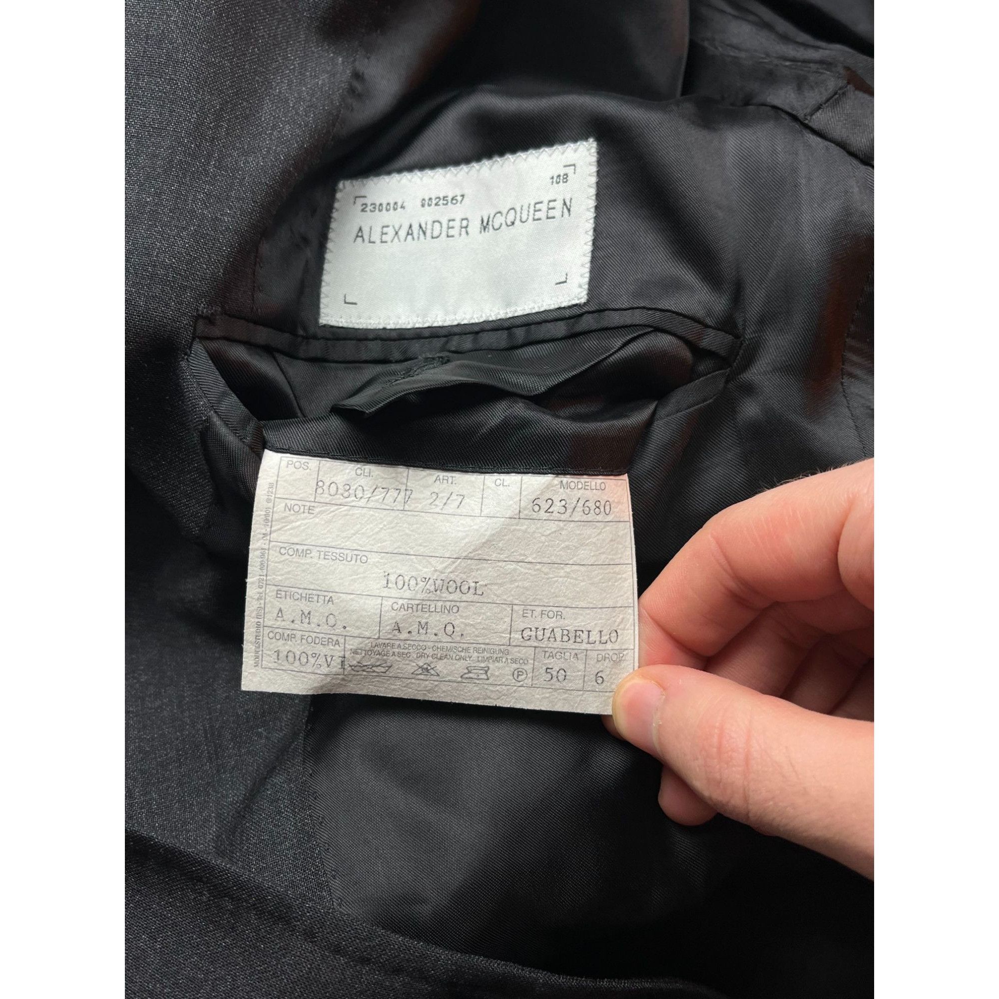 Alexander McQueen × Vintage Alexander McQueen Mens Wool Blazer Jacket Size 50L Made In I Size 50L - 3 Thumbnail