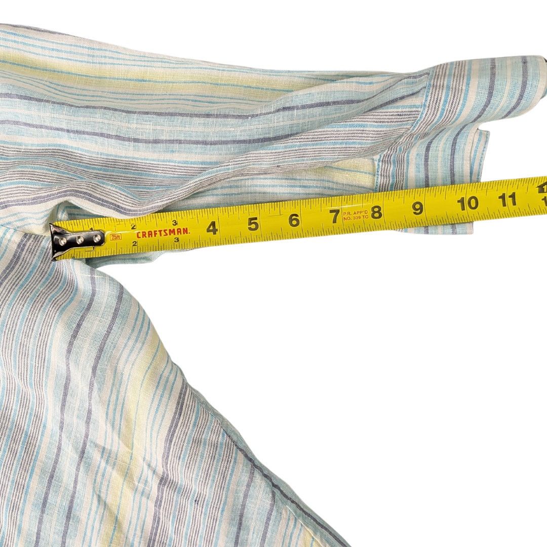 Vintage Vintage Chico's Linen Chevron Button-Down | Women's 2XL Size XXL / US 16-18 / IT 52-54 - 6 Thumbnail