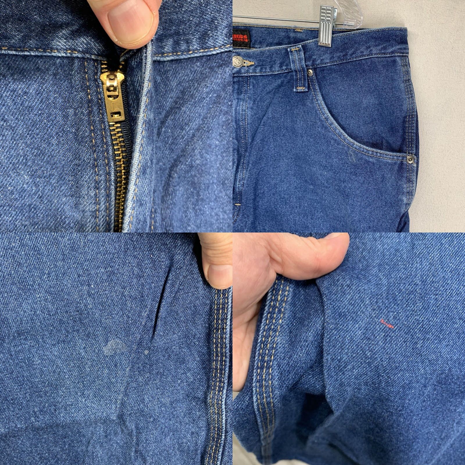 Wrangler VINTAGE Wrangler Men's Jeans Denim 40x30 Straight Fit High Rise Blue Cowboy Logo 90s Size US 40 / EU 56 - 8 Thumbnail