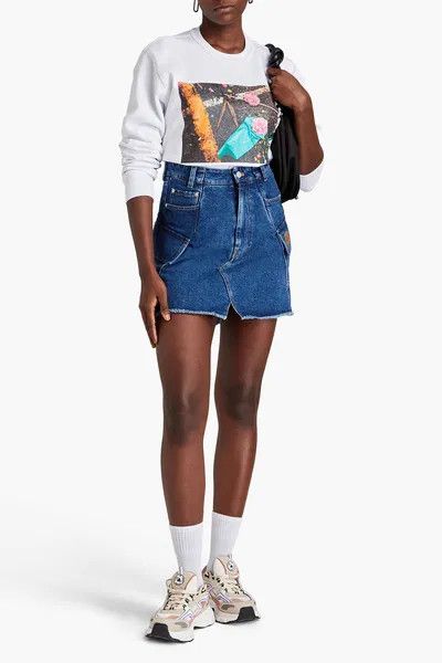 Kenzo o1y1025 Denim Mini Skirt in Blue Size 27" / US 4 / IT 40 - 2 Thumbnail