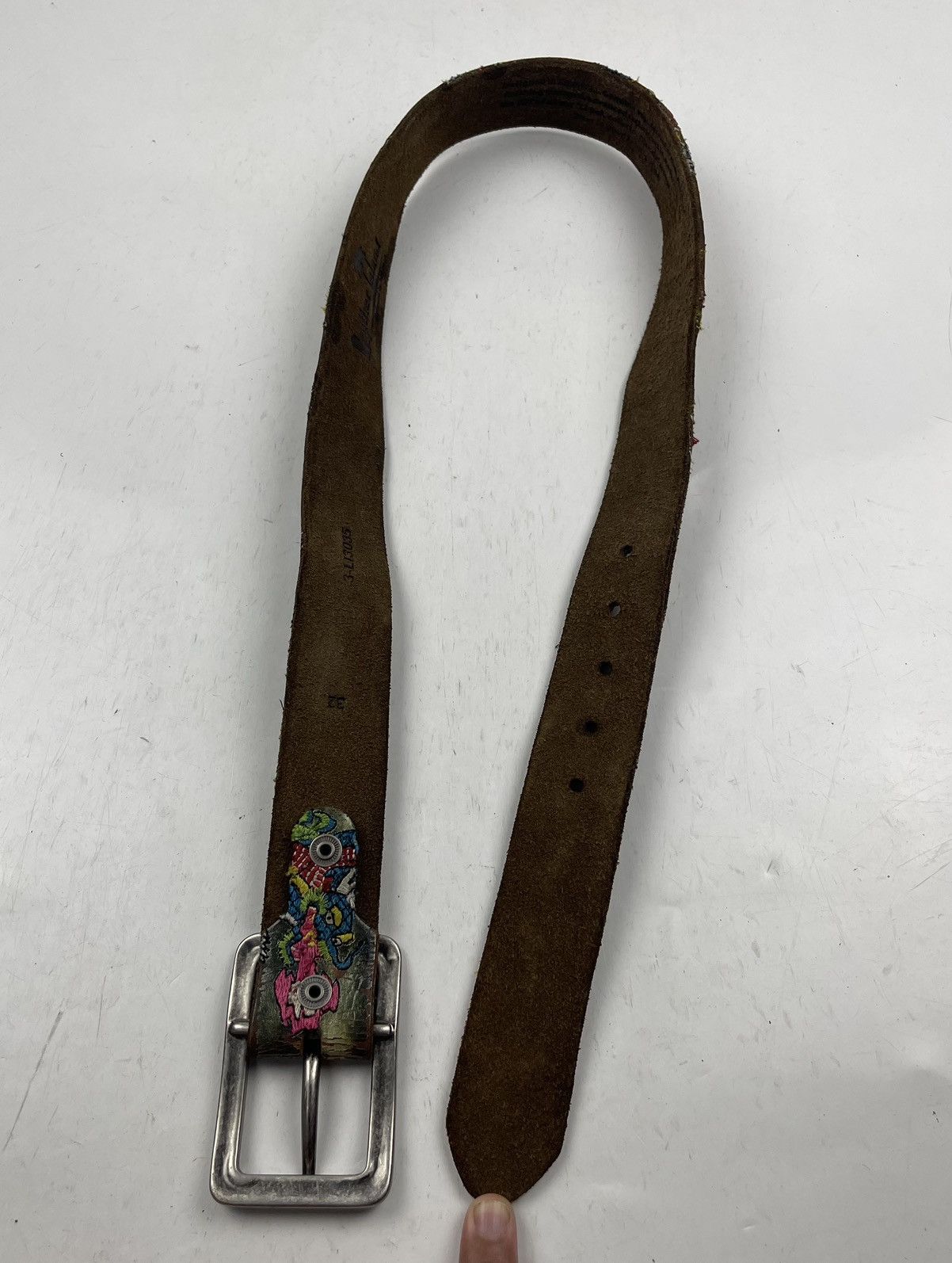 Seditionaries super rare dragon design distressed leather belt tc43 Size 32 - 5 Thumbnail