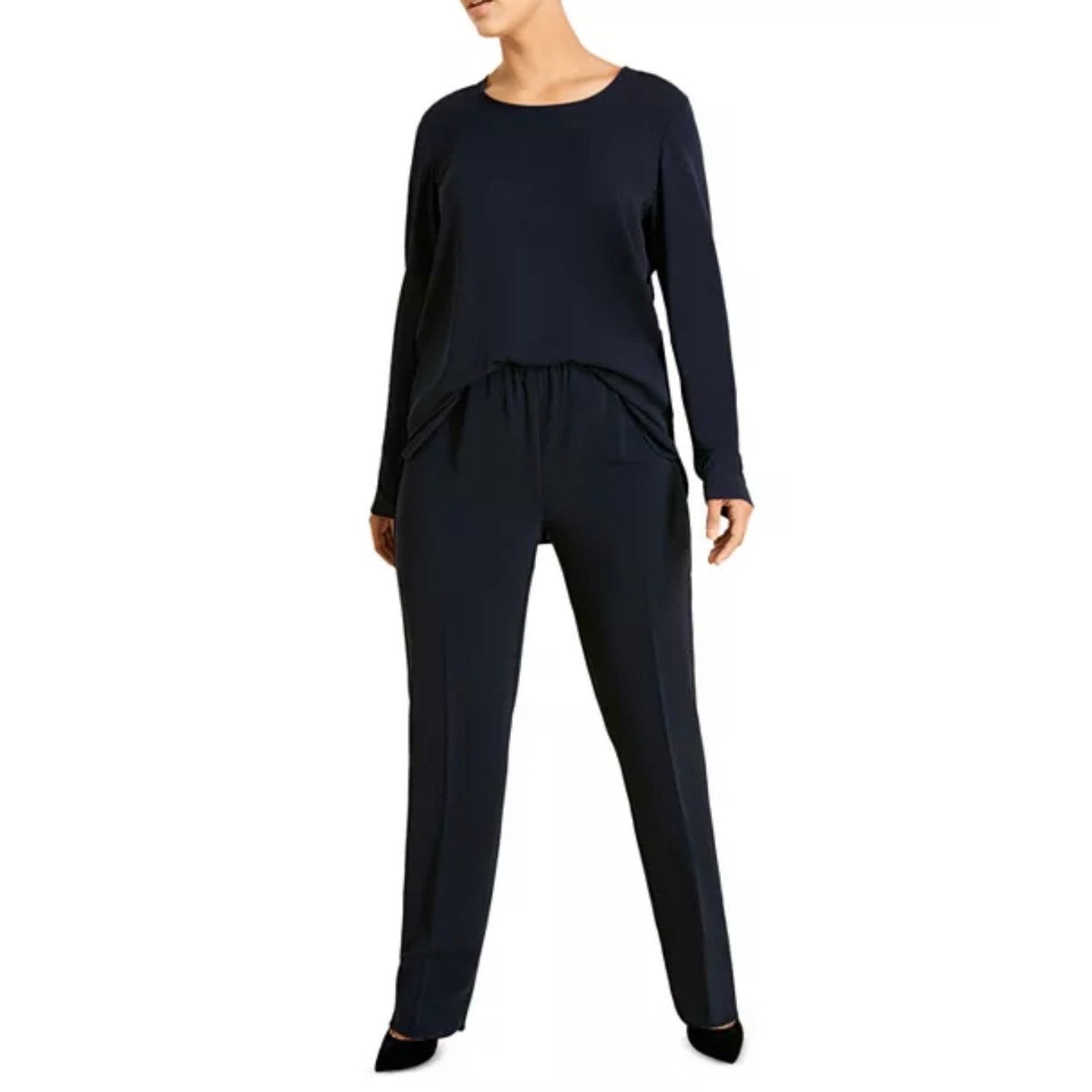 Marina Rinaldi Marina Rinaldi Rapsodia Classic Fit Navy Blue Pants Plus 22 Size 42" / US 20 - 3 Thumbnail