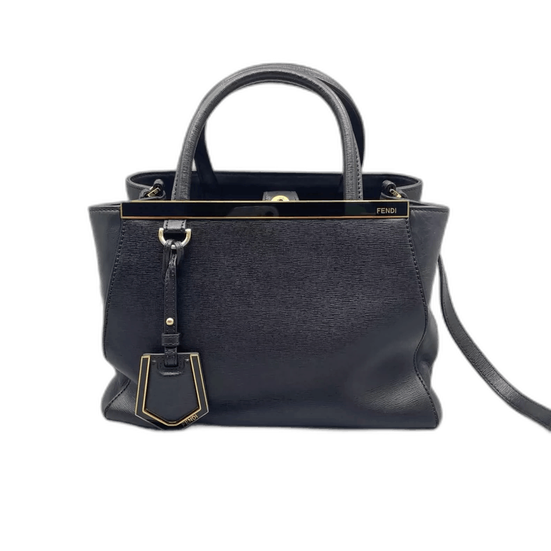 Fendi 2Jours Leather Shoulder Bag in Black, Women's