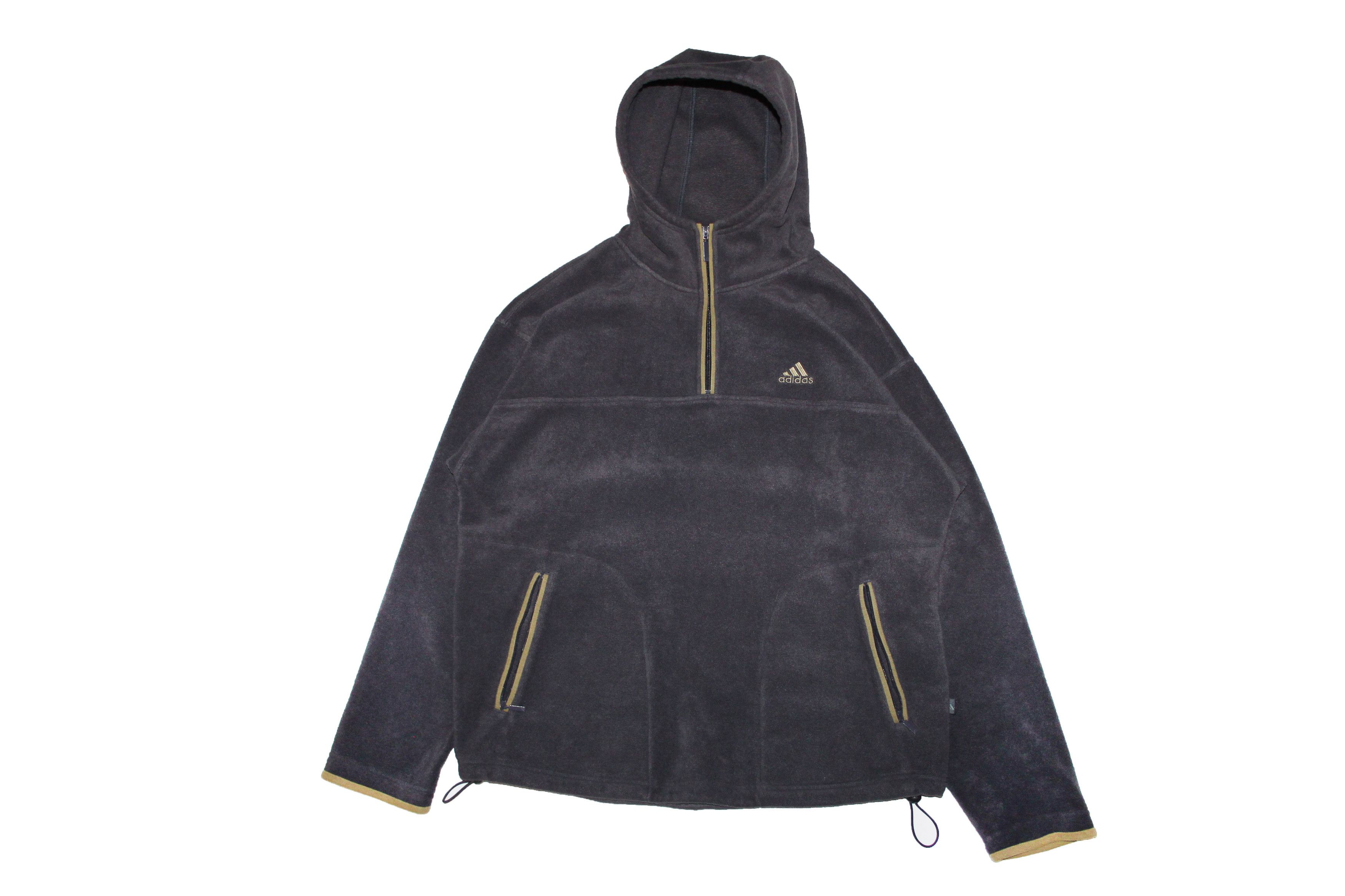 Adidas 90s Vintage Adidas Fleece Jacket Full Zip Size US L / EU 52-54 / 3 - 1 Thumbnail
