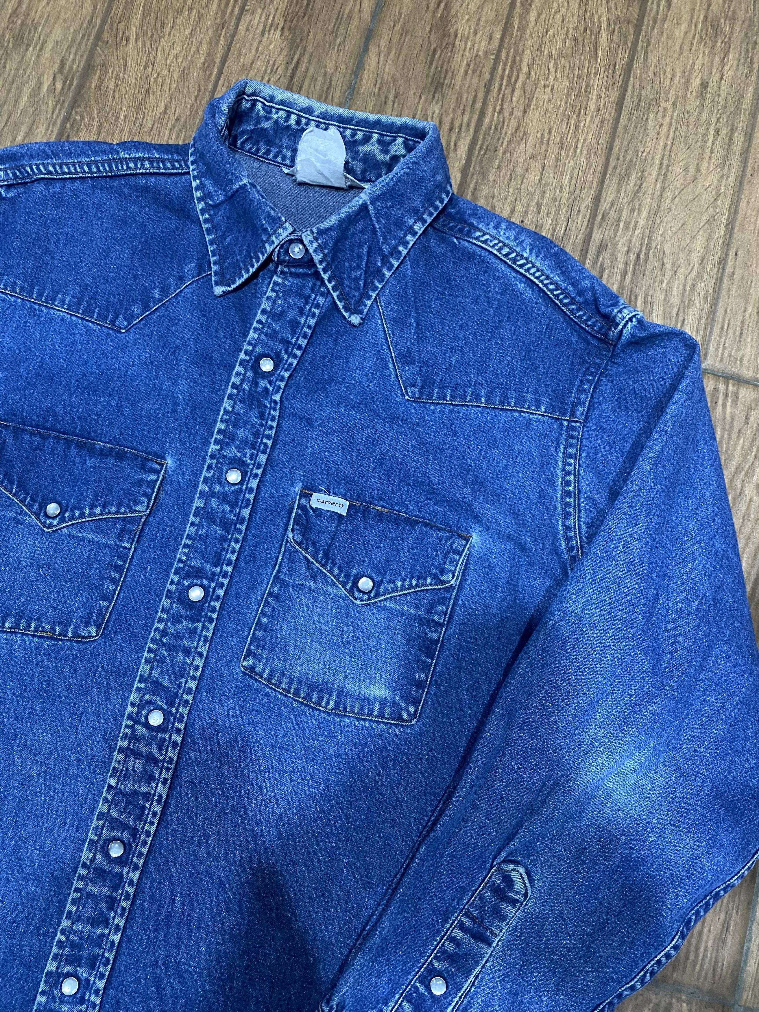 Carhartt Vintage Carhartt Western Denim Shirt Size US L / EU 52-54 / 3 - 2 Thumbnail