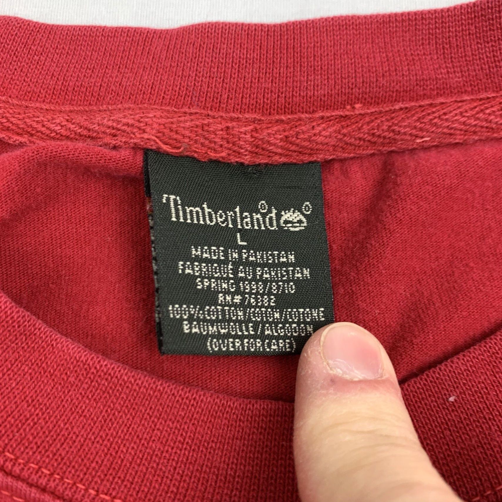 Timberland VINTAGE Timberland Shirt Adult L Red Embroidered Grunge Y2K American Men Size US L / EU 52-54 / 3 - 4 Thumbnail