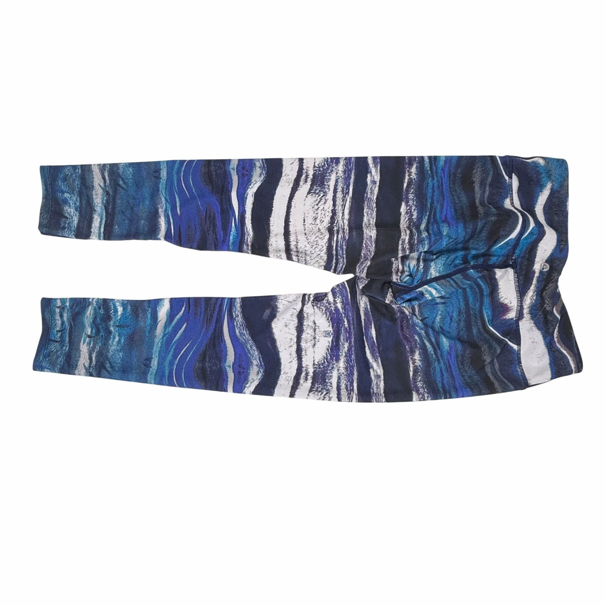 Other Apana Women's Athletic Leggings Blue Wave Pattern Size S Size 26" / US 2 / IT 38 - 4 Thumbnail