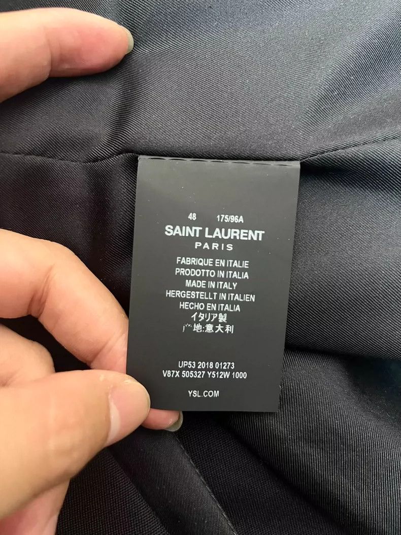 Saint Laurent Paris Saint Laurent Paris Spring/Summer 19 Satin Sword Collar Woo Size 48R - 5 Thumbnail