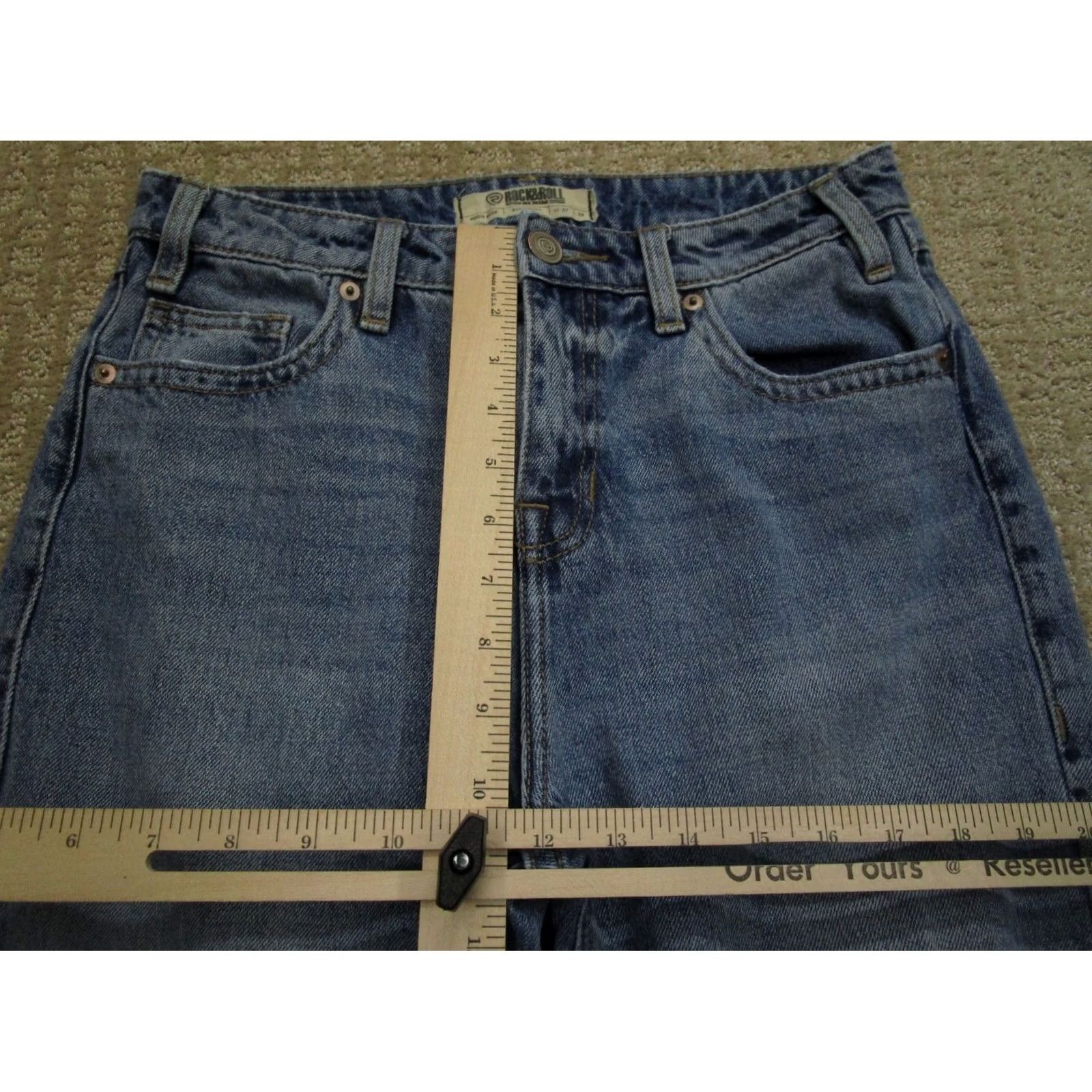 Vintage Rock And Roll Cowgirl Jeans Women 27x32 Blue High Rise Bootcut Denim Pants Light Wash Comfortable Pockets Logo 5-Pocket Size 27" / US 4 / IT 40 - 6 Thumbnail