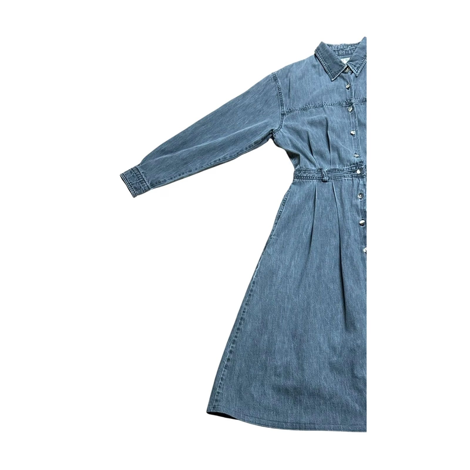 Vintage VINTAGE L.L. BEAN womens Dress Denim Long Sleeve Button Front Black 14P Petite Size XL / US 12-14 / IT 48-50 - 2 Thumbnail