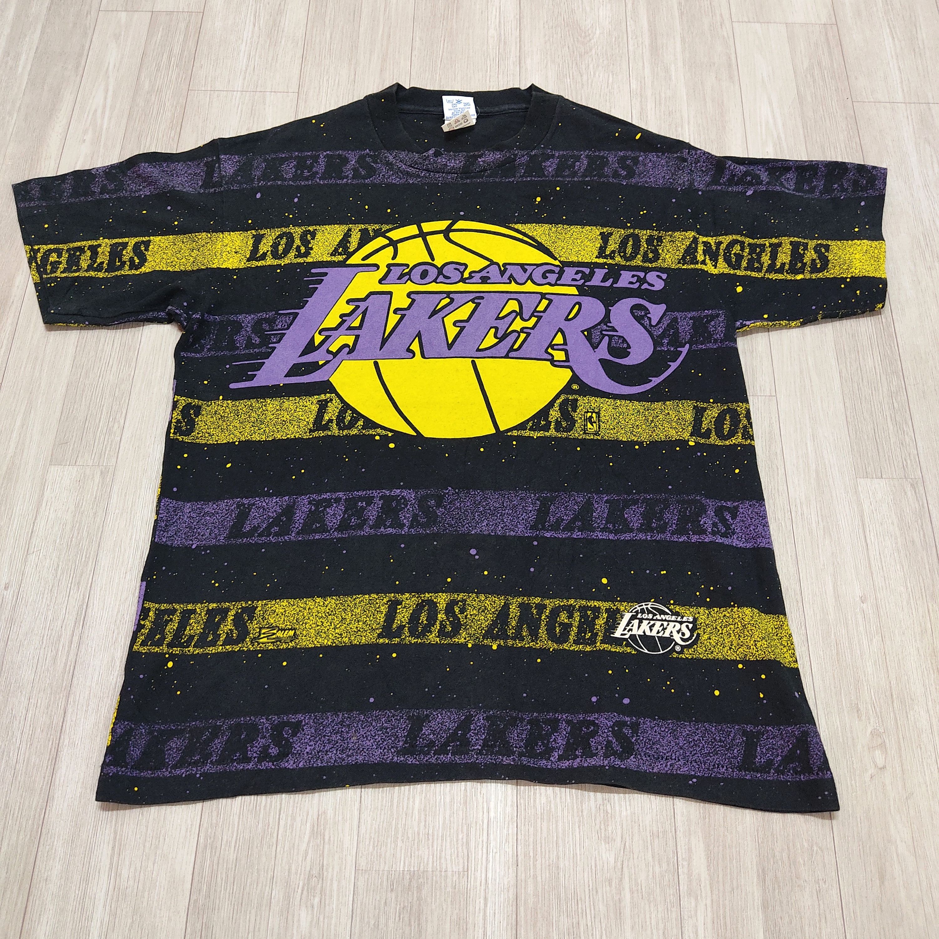 NBA Vtg 90s LA LAKERS NBA All-Over Printed T-shirt Size US M / EU 48-50 / 2 - 4 Thumbnail