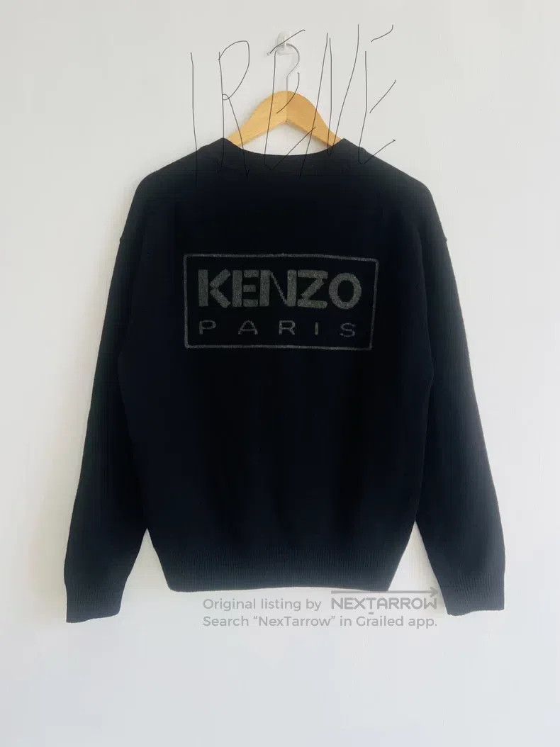 Kenzo Kenzo Haitang Flower Open Cardigan, Black V-Neck, Small Fl Size US XS / EU 42 / 0 - 2 Thumbnail