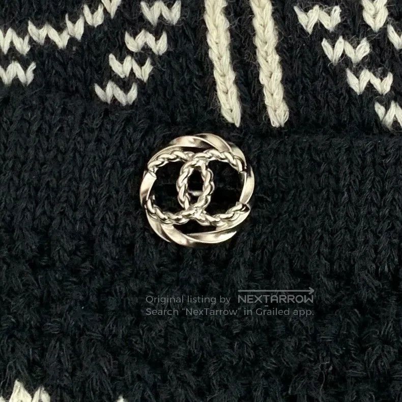 Chanel Chanel Black logo inlaid full-print knitted casual trouser Size 24" / US 00 / IT 34 - 5 Thumbnail