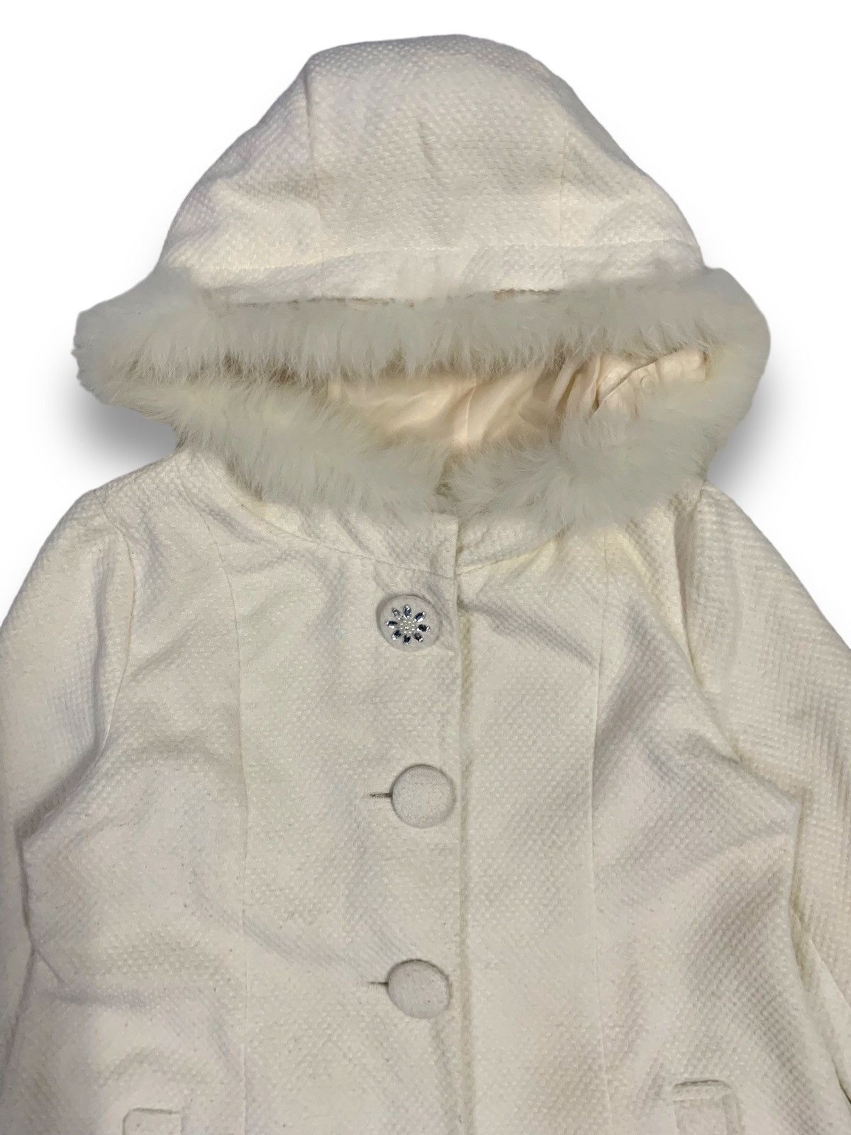Japanese Brand Japanese Recherie White Cream Fox Fur Hooded Coat Jacket Size M / US 6-8 / IT 42-44 - 5 Thumbnail
