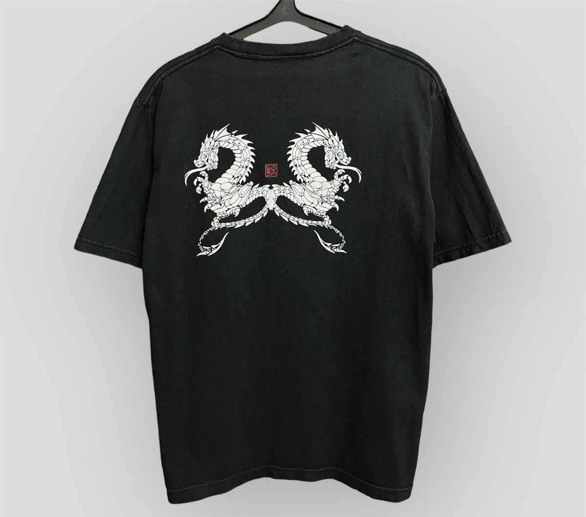 image of Stussy Dragon Usa Vintage Black Cotton T-Shirt Size M, Men's