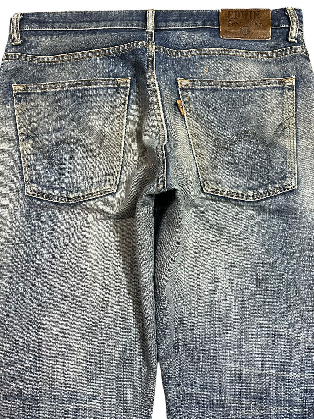 Edwin Edwin XV Exclusive Vintage Blue Faded Wash Distressed Jeans Size US 35 - 5 Thumbnail