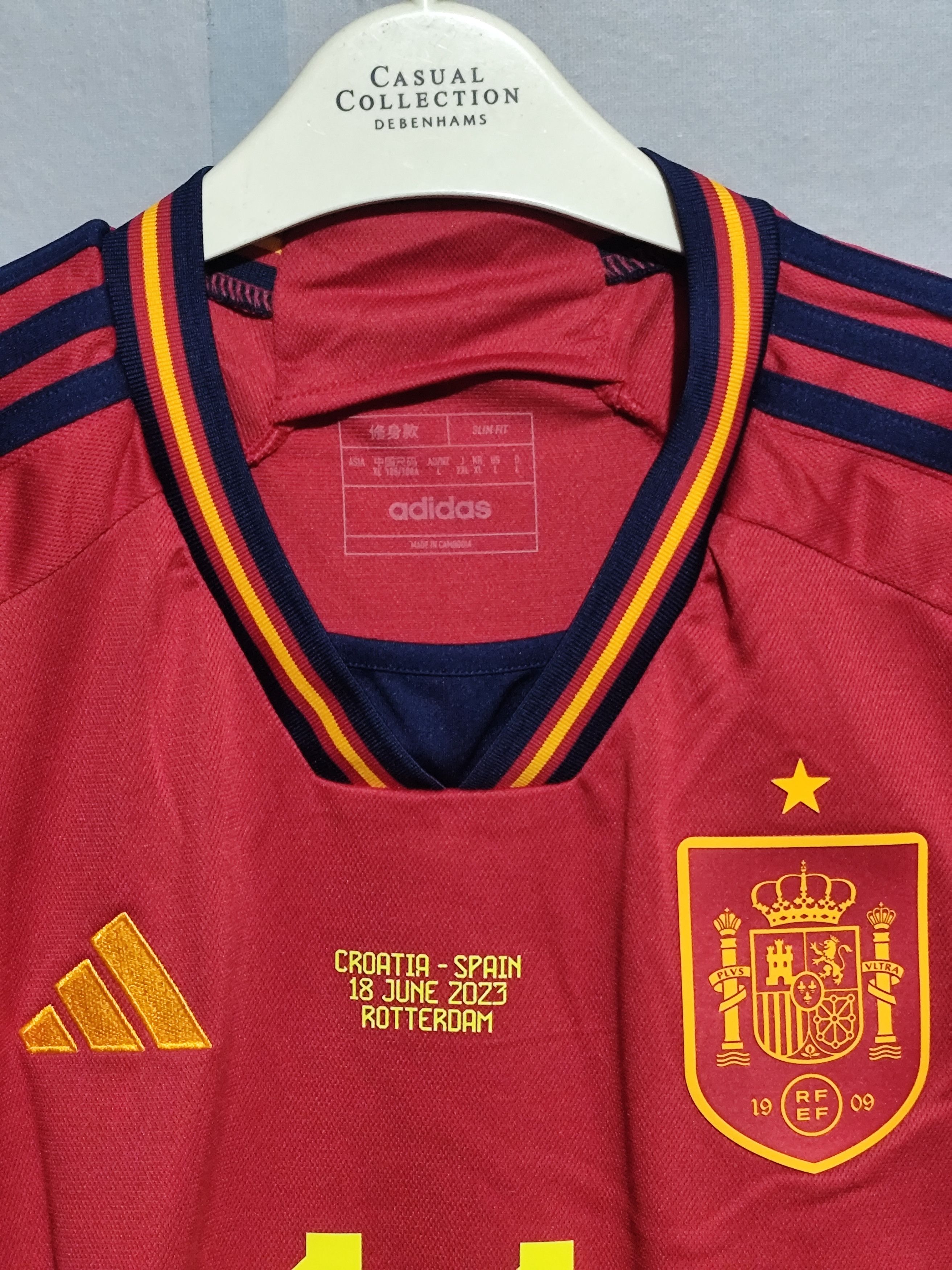 Adidas Spain #16 Rodrigo UEFA Nation League 2022/2023 Home Jersey Size US XL / EU 56 / 4 - 21 Thumbnail