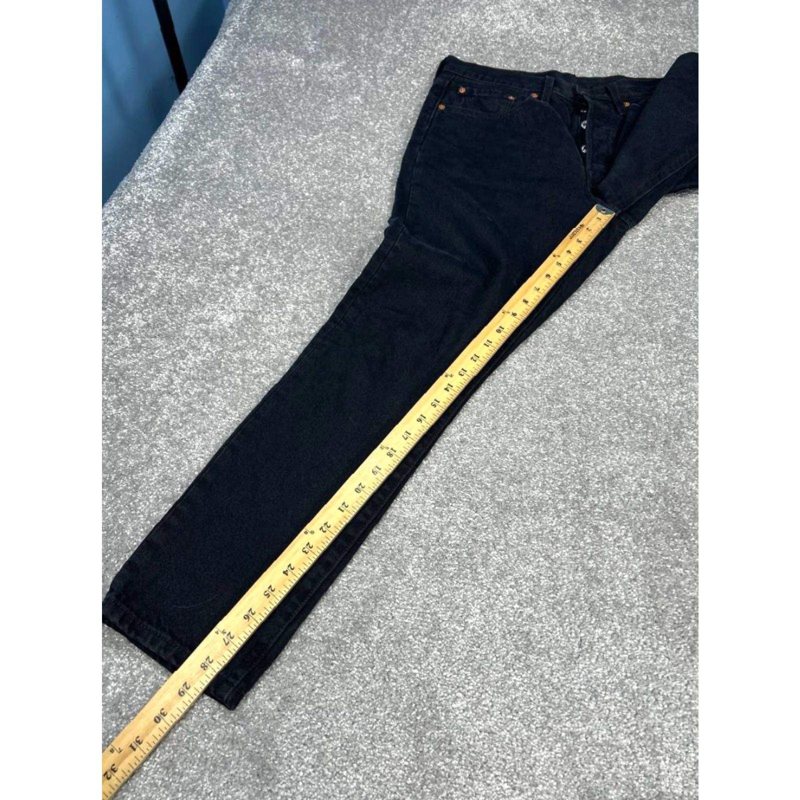 Levi's VINTAGE Levis 501 Jeans Women 30 Black Denim Cotton High Rise Dark Wash Skinny Leg 33x29 Size 30" / US 8 / IT 44 - 5 Thumbnail