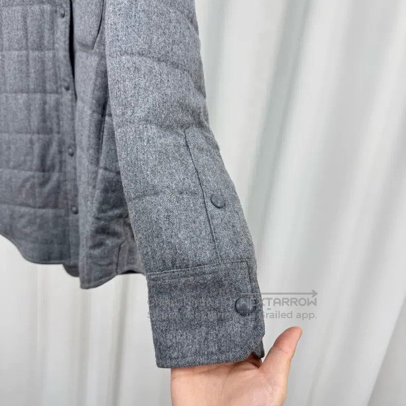 Thom Browne Thom Browne Grey Wool Striped Down Shirt Jacket Size XS / US 0-2 / IT 36-38 - 4 Thumbnail