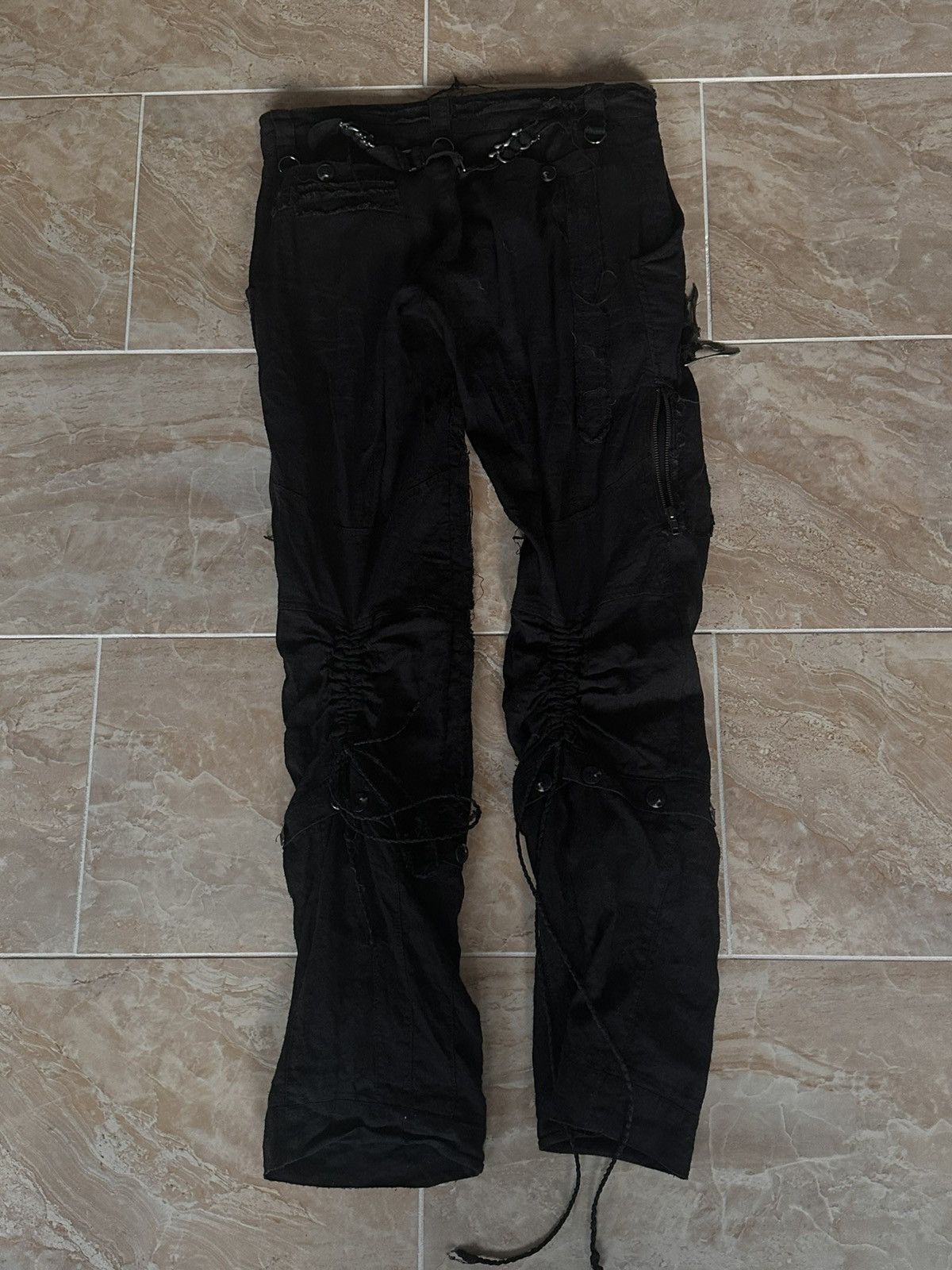 Hyein Seo Hyein Seo Black Patchwork Pants Size US 30 / EU 46 - 7 Thumbnail