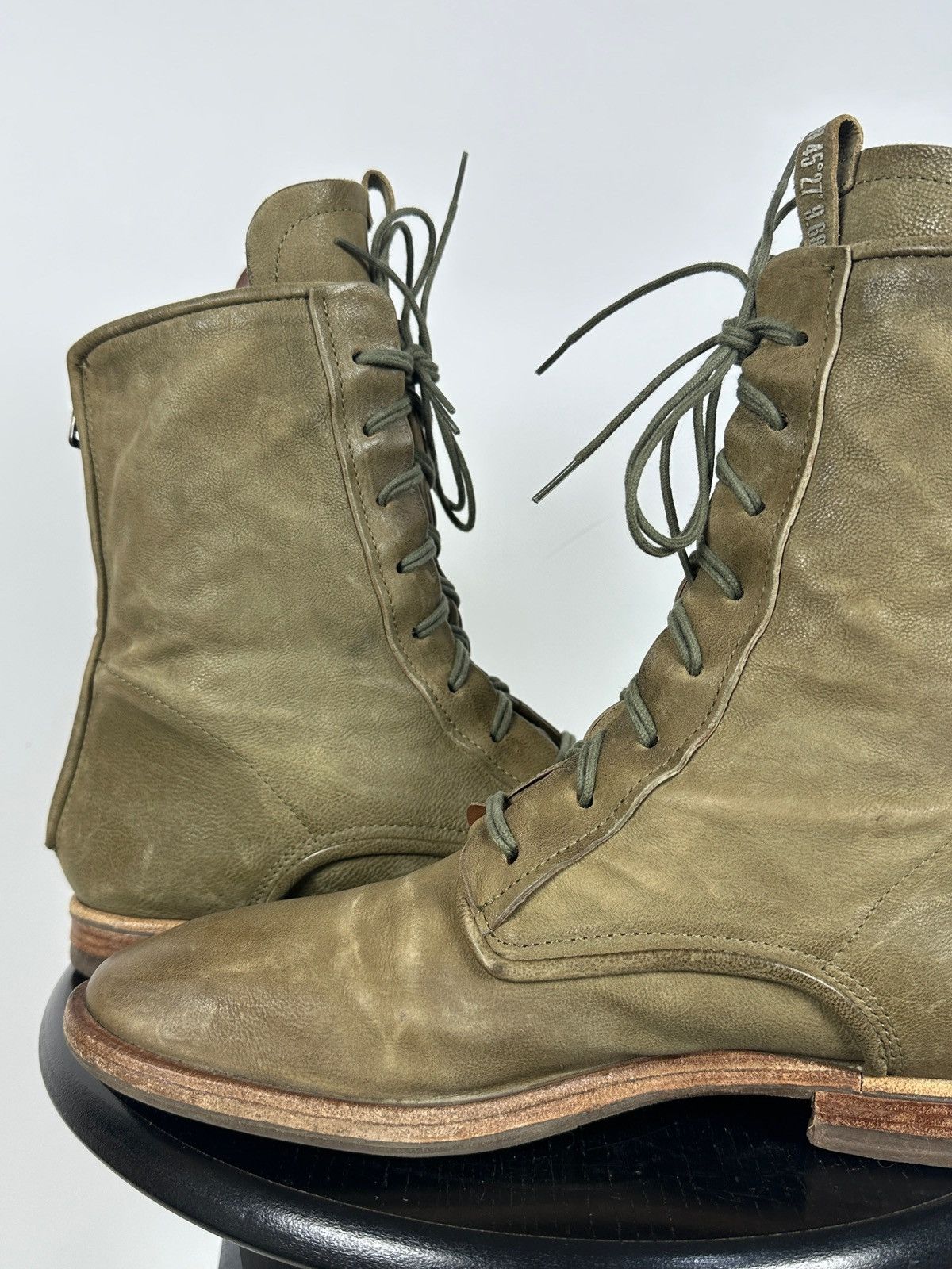 A.S.98 A.S.98. Airstep Olive Green Leather Back Zipper Ankle Boots Size US 11 / IT 41 - 20 Thumbnail
