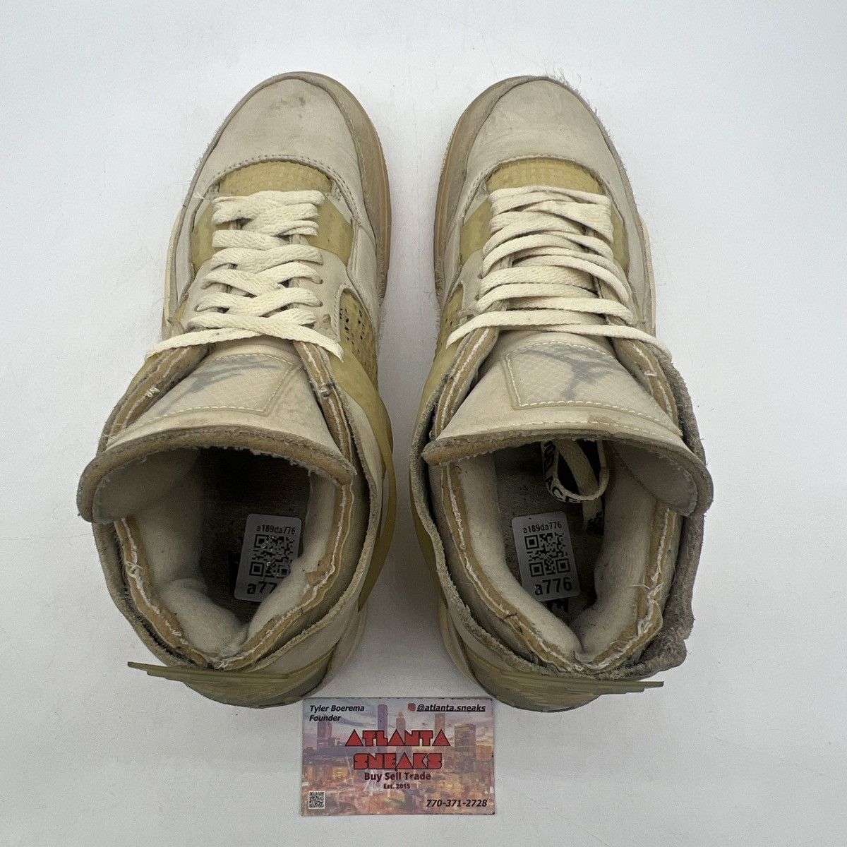 Jordan Brand Off white x Wmns air Jordan 4 sail Size US 11.5 / EU 44-45 - 6 Thumbnail
