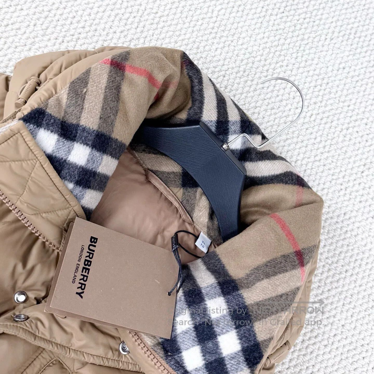Burberry Burberry Khaki Brim Check Pattern Rubber Logo Goose Down S Size US XL / EU 56 / 4 - 3 Thumbnail